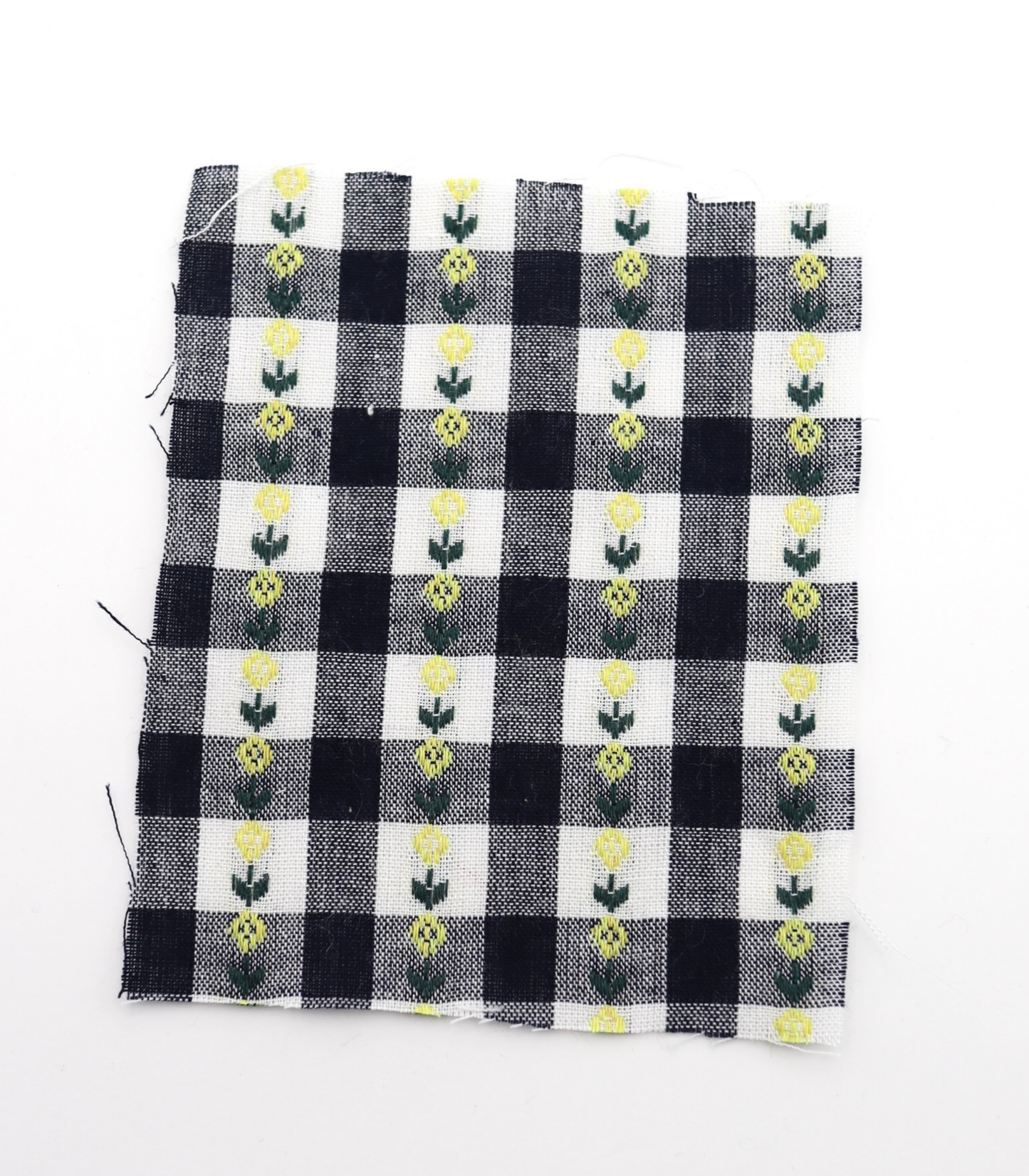 【25SS-318】ストライプ小花柄刺繍先染めギンガムチェック /0.5yあたり=~630円