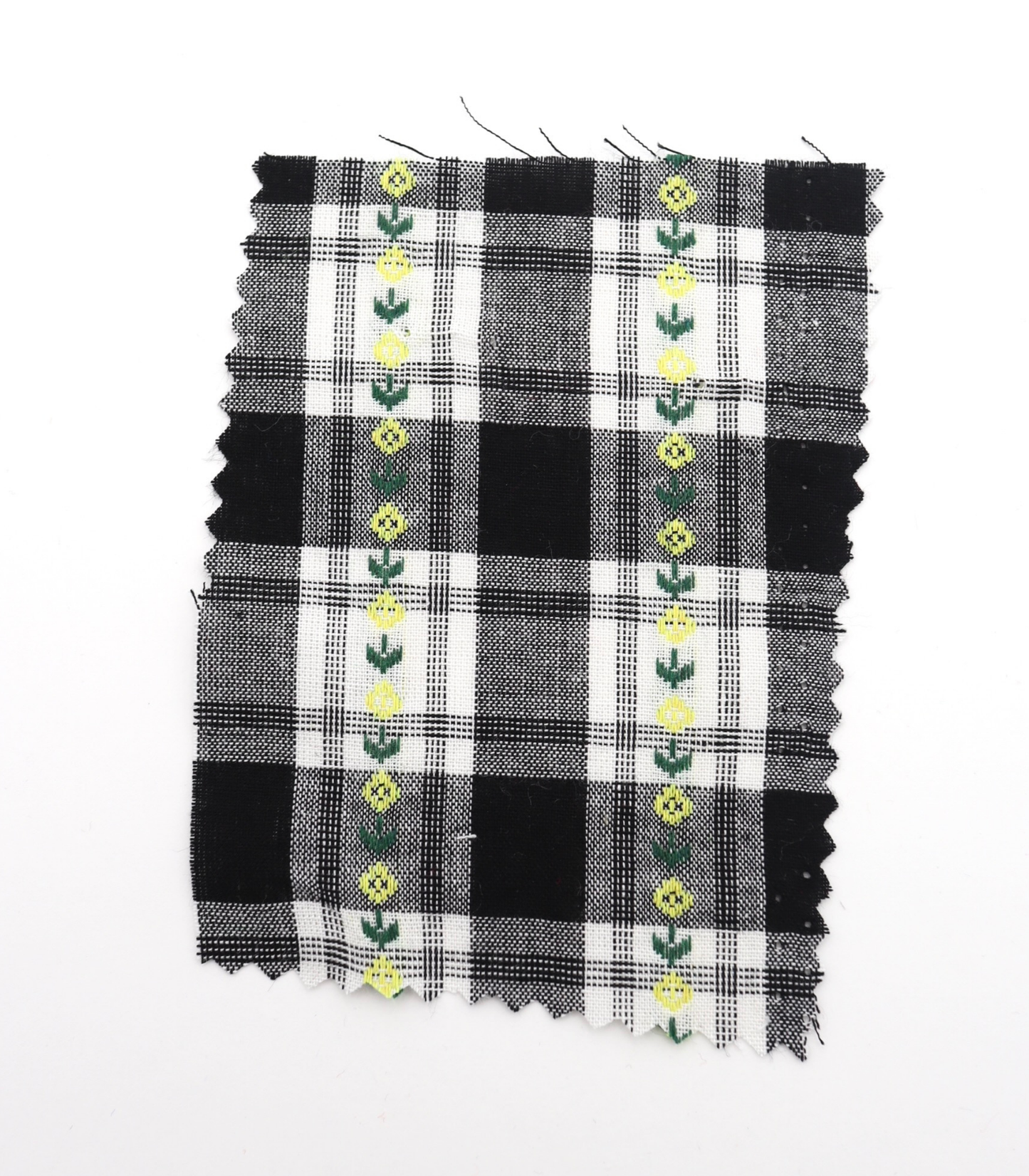 【25SS-319】ストライプ小花柄刺繍先染めタータンチェック /0.5yあたり=~ 610円