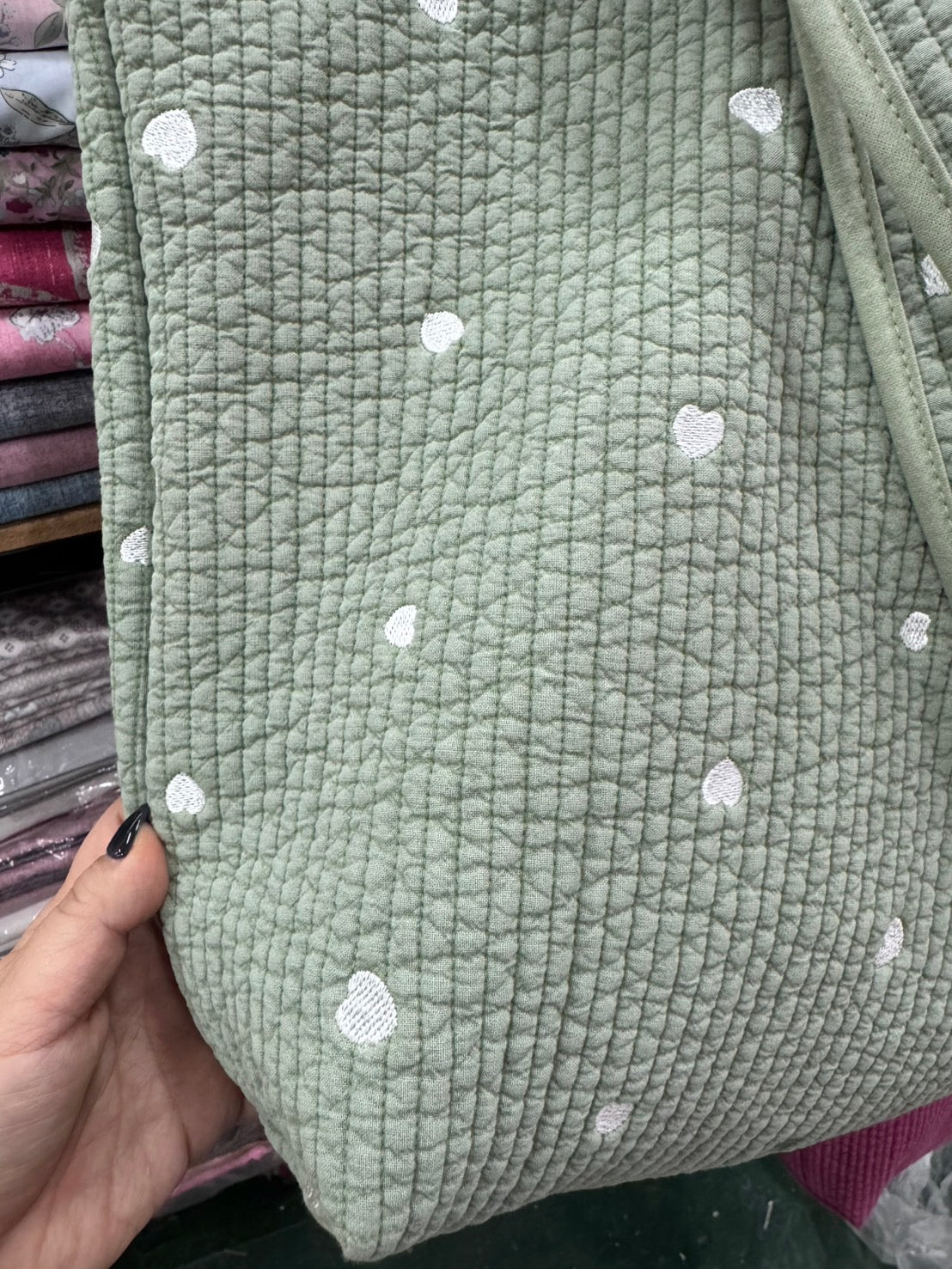 【25SS-004】ハート刺繍7㎜幅ステッチヌビ /0.5yあたり=~1700円