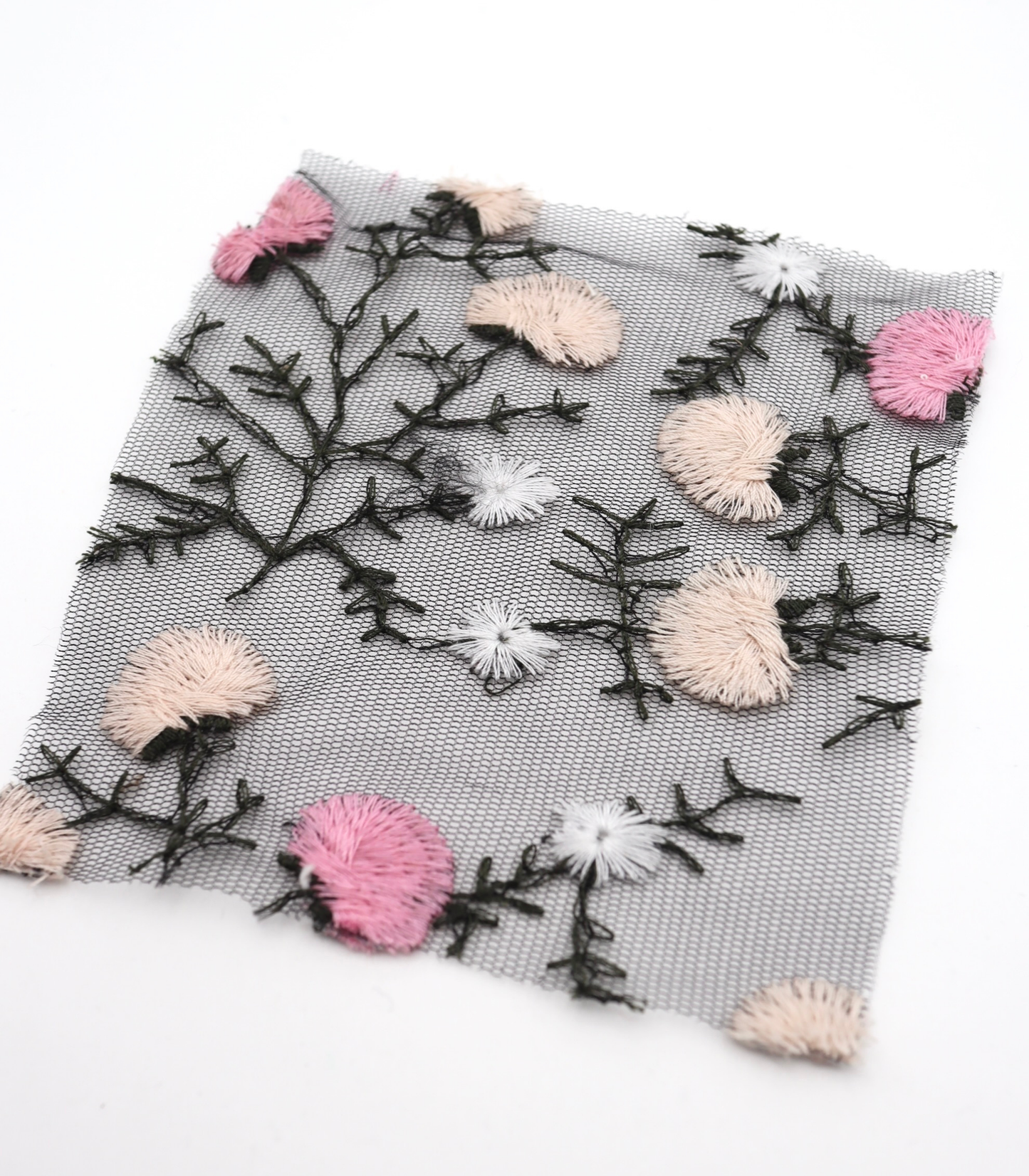 【25SS-392】フラワー刺繍チュールレース /0.5yあたり=~1250円