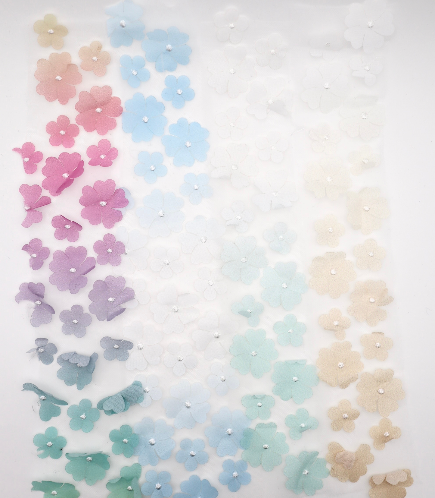 【25SS-391】グラデーション立体フラワー刺繍チュール /0.5yあたり=~1400円