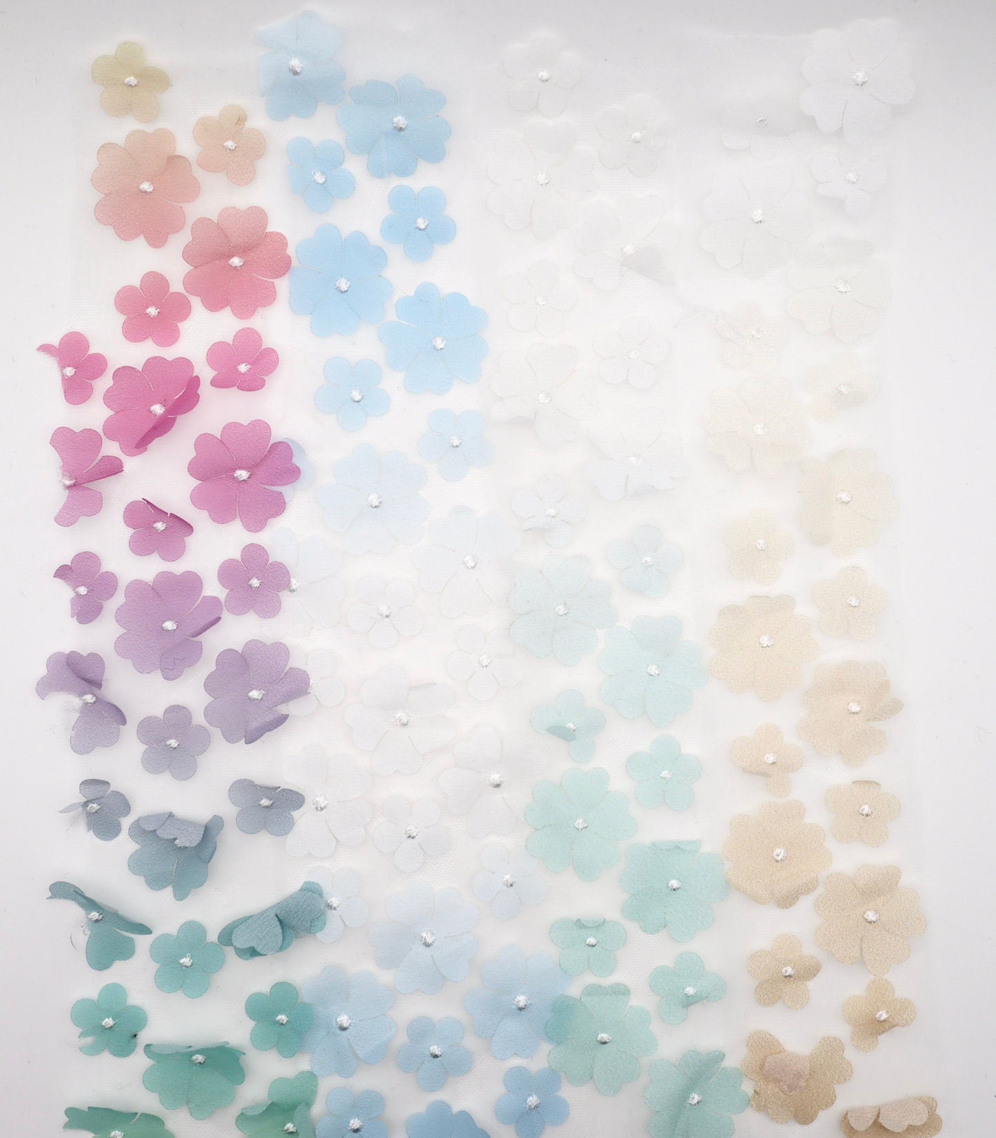 【25SS-391】グラデーション立体フラワー刺繍チュール /0.5yあたり=~1400円