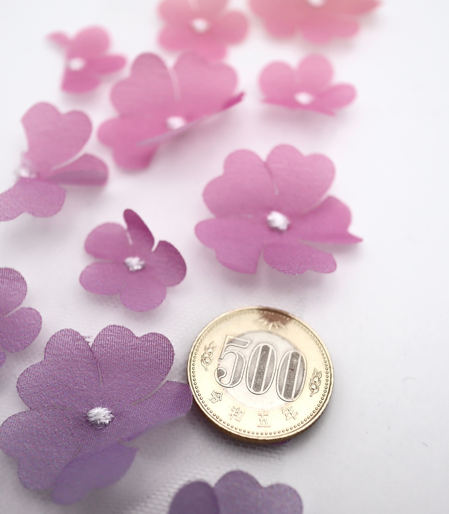 【25SS-391】グラデーション立体フラワー刺繍チュール /0.5yあたり=~1400円
