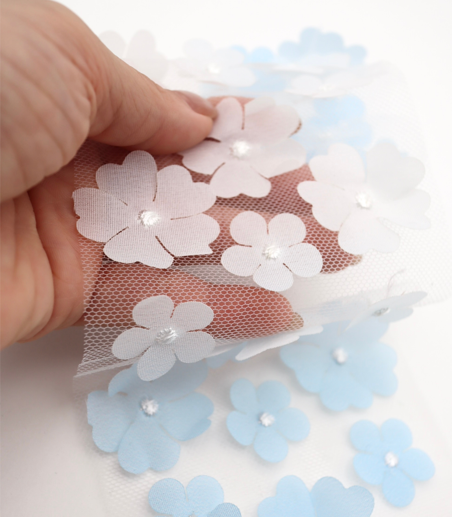 【25SS-391】グラデーション立体フラワー刺繍チュール /0.5yあたり=~1400円