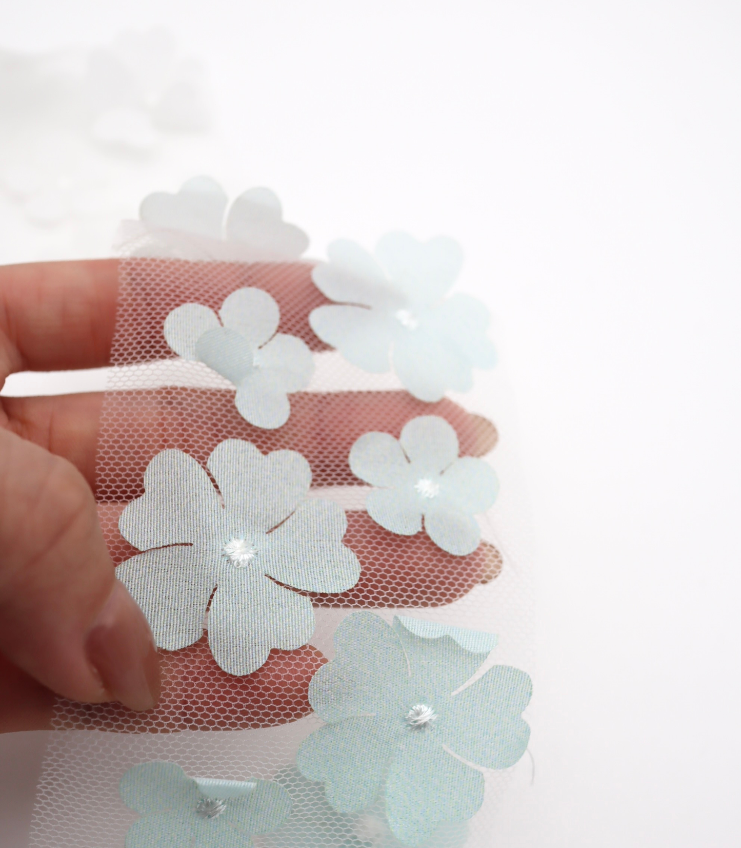 【25SS-391】グラデーション立体フラワー刺繍チュール /0.5yあたり=~1400円