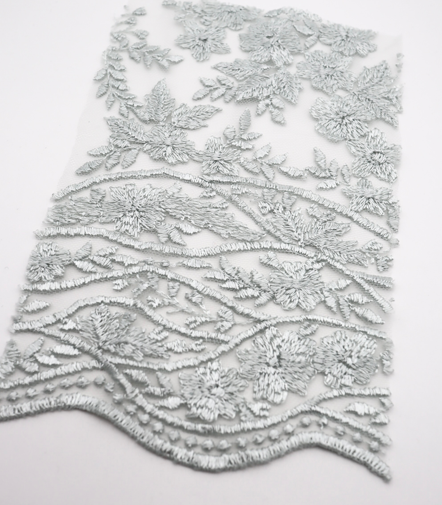 【25SS-390】スカラップチュール刺繍レース /0.5yあたり=~1700円