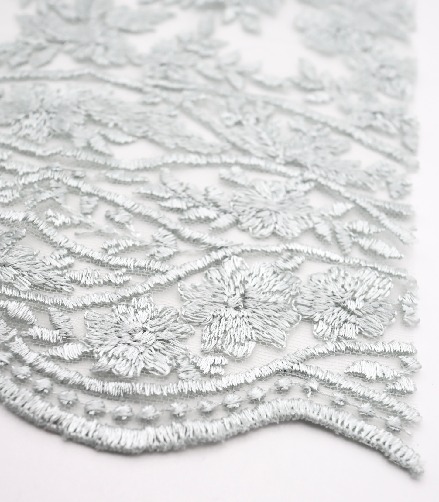 【25SS-390】スカラップチュール刺繍レース /0.5yあたり=~1700円
