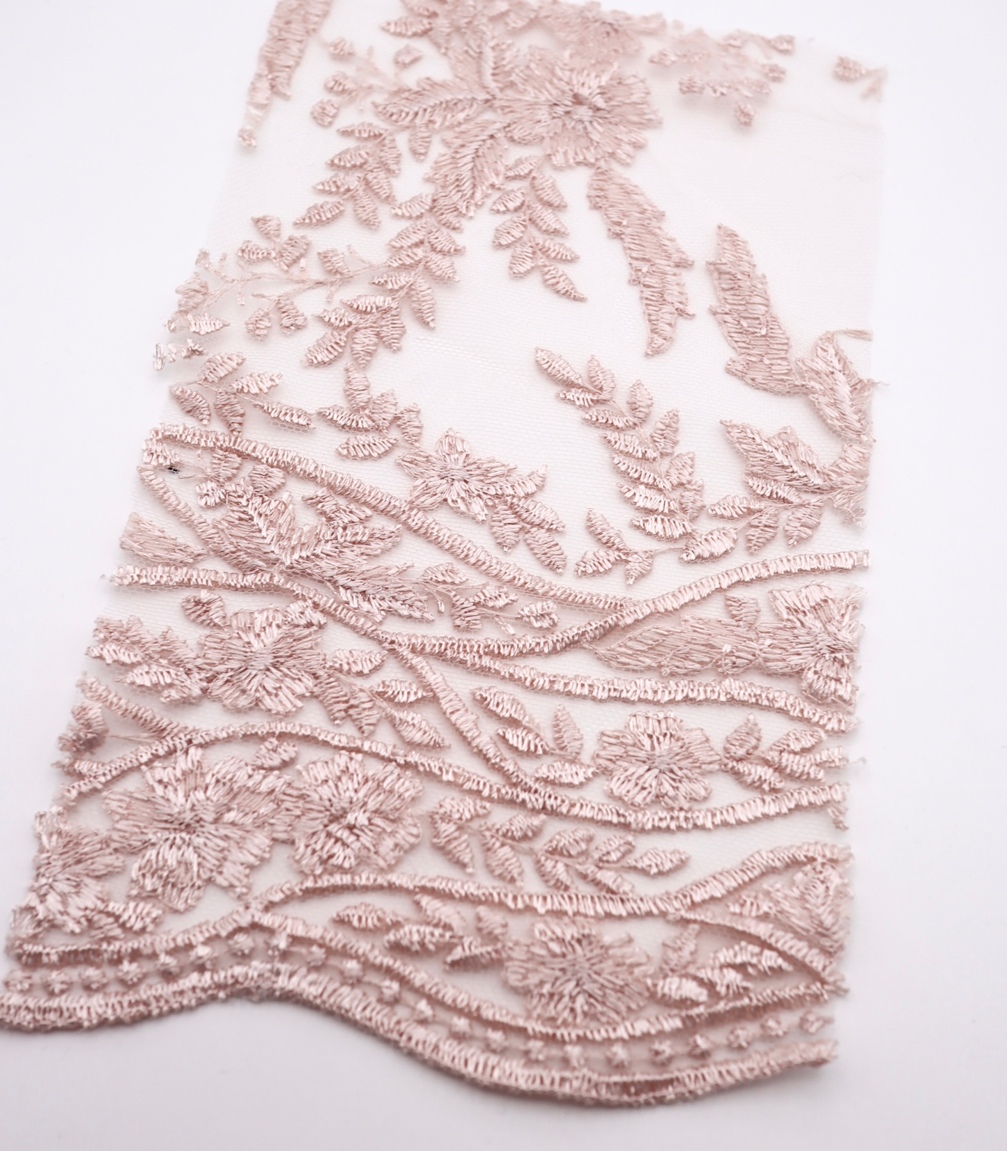 【25SS-390】スカラップチュール刺繍レース /0.5yあたり=~1700円