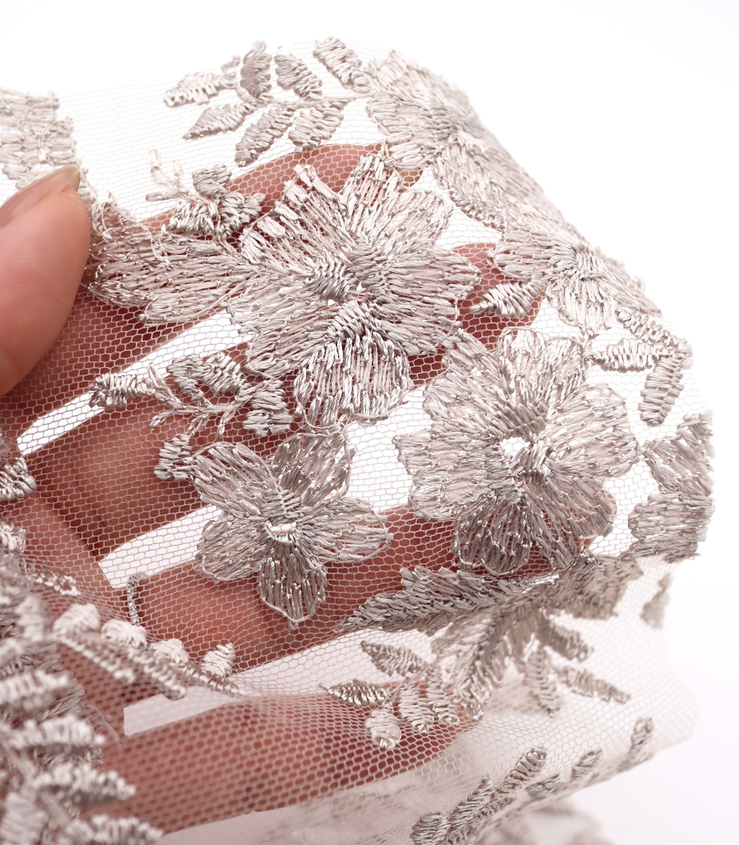 【25SS-390】スカラップチュール刺繍レース /0.5yあたり=~1700円