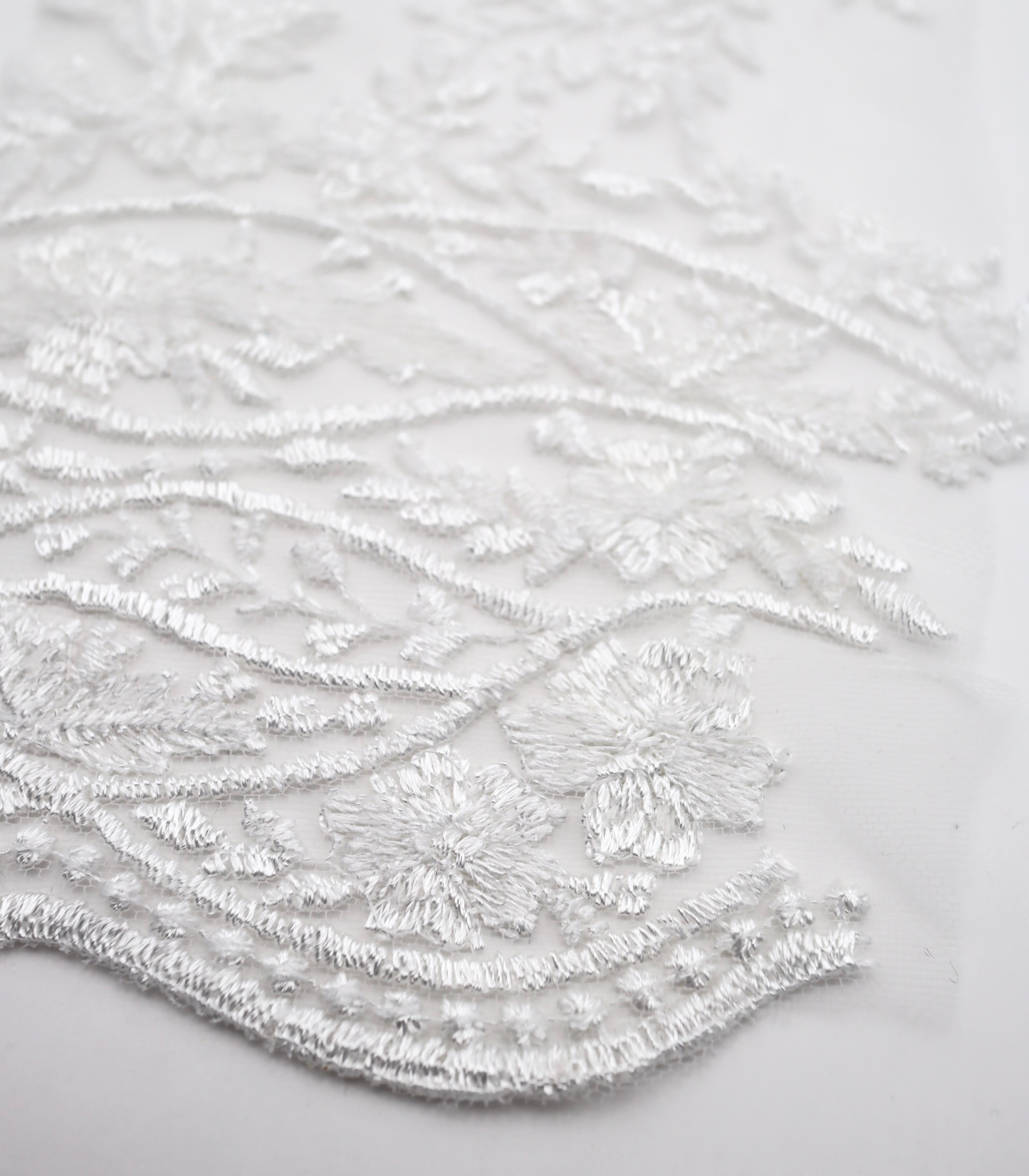 【25SS-390】スカラップチュール刺繍レース /0.5yあたり=~1700円