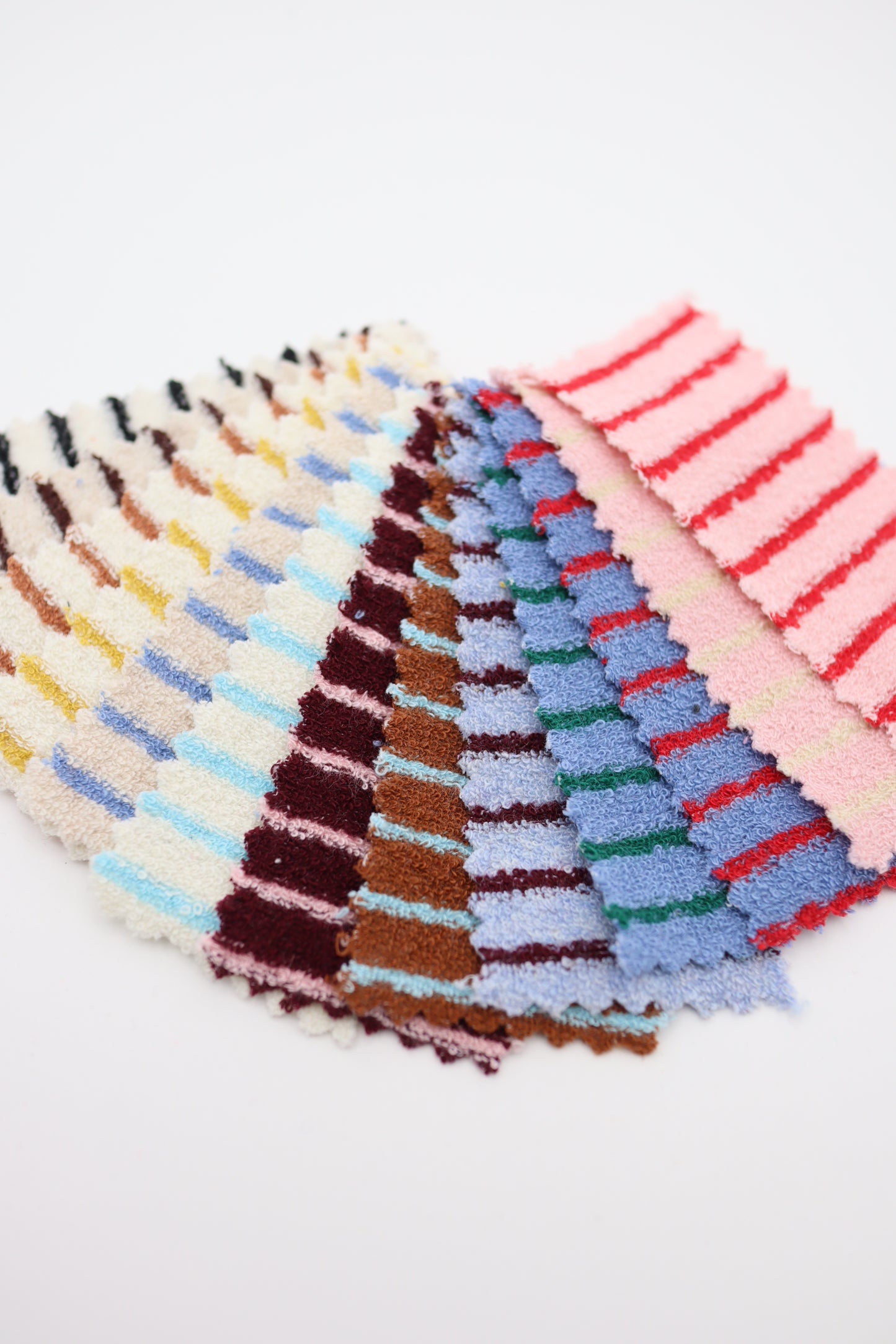 【25SS-474】カラフル細ピッチボーダーパイルニット /0.5yあたり=~1150円