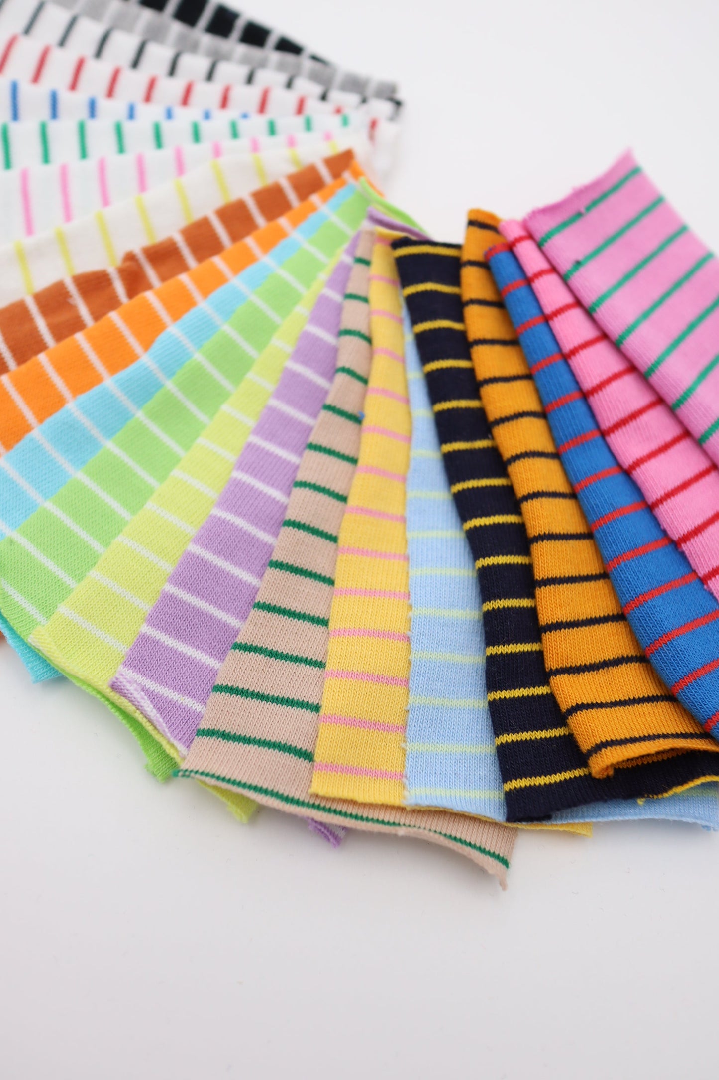 【25SS-475】カラフル細ピッチボーダー天竺ニット /0.5yあたり=~860円