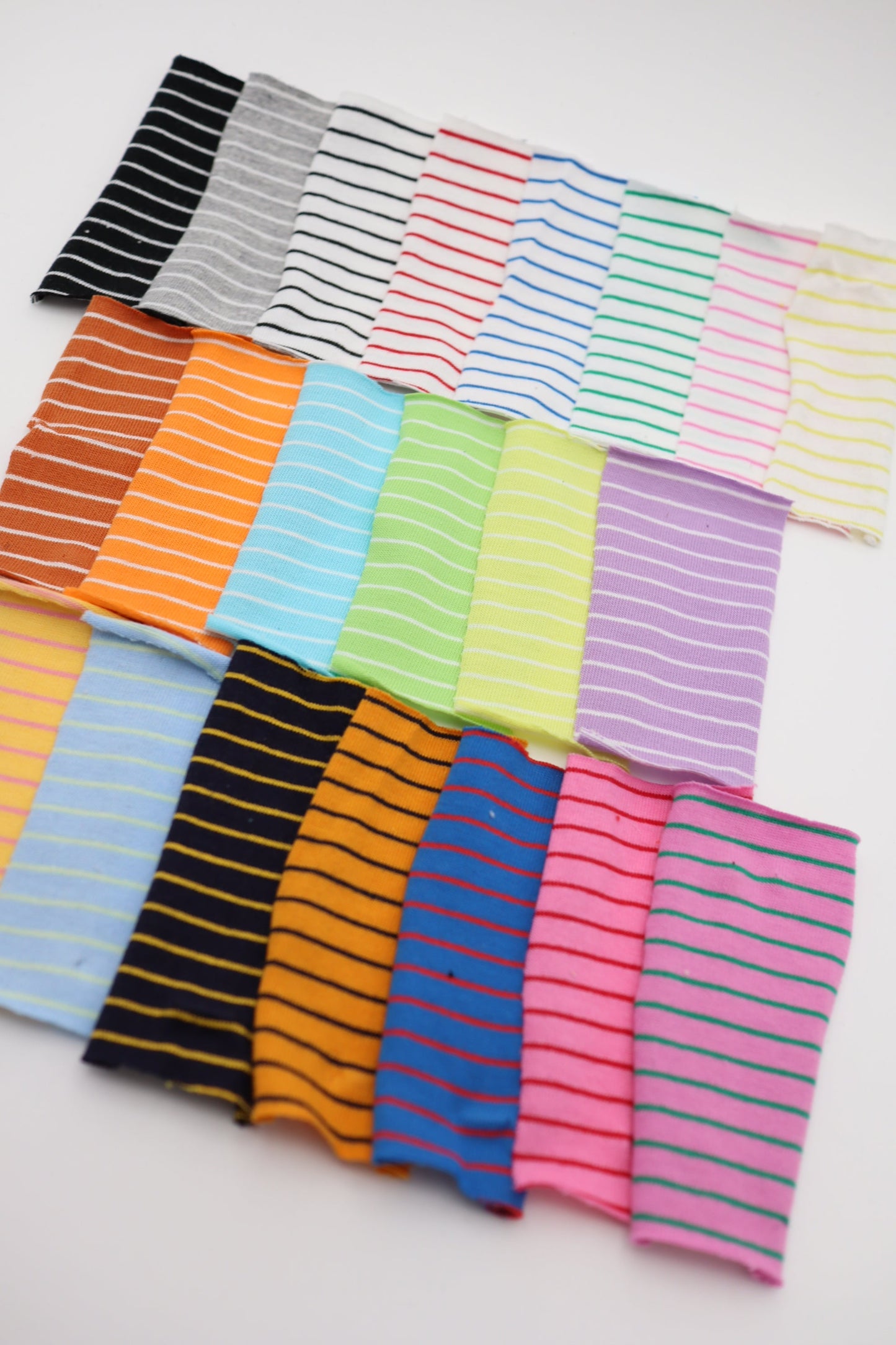 【25SS-475】カラフル細ピッチボーダー天竺ニット /0.5yあたり=~860円