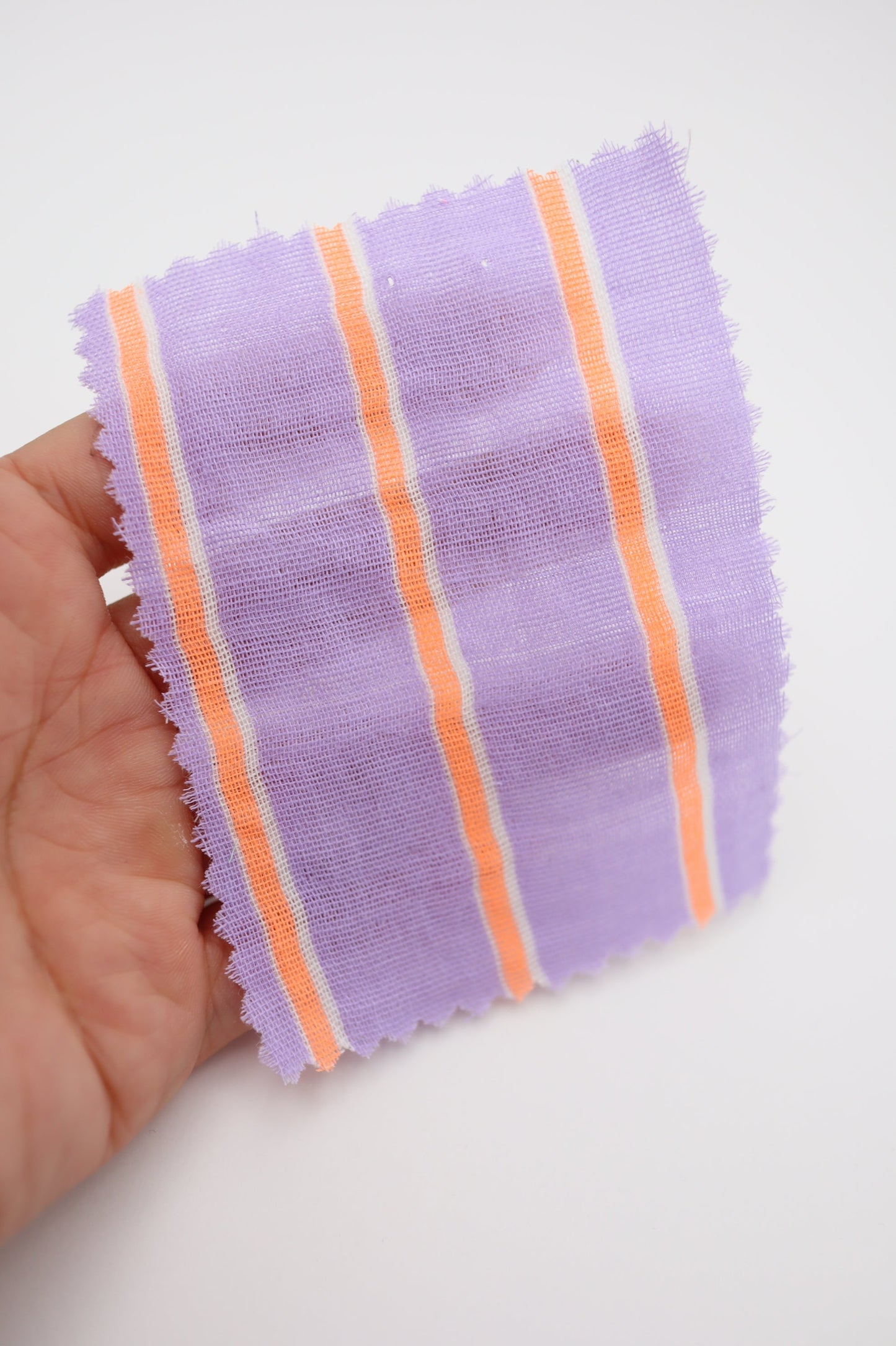 【25SS-478】カラフル太ピッチストライプWガーゼ /0.5yあたり=~730円