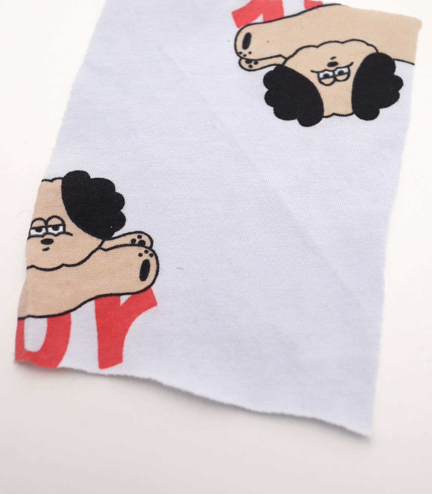 【25SS-412】眠たいワンちゃんプリント天竺ニット /0.5yあたり=~880円