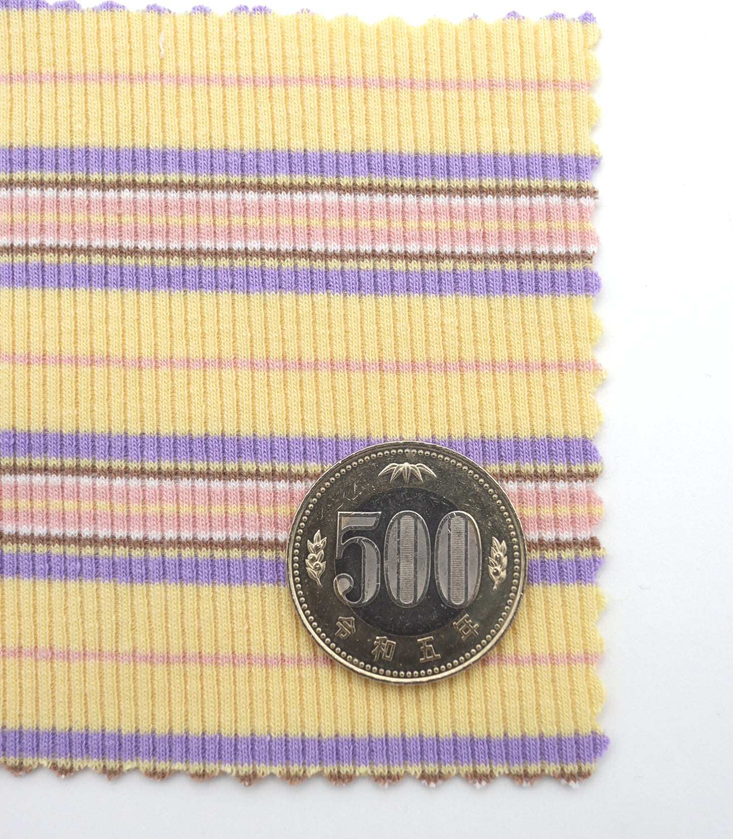 【25SS-369】先染めランダムマルチボーダーテレコニット /0.5yあたり = ~ 900円