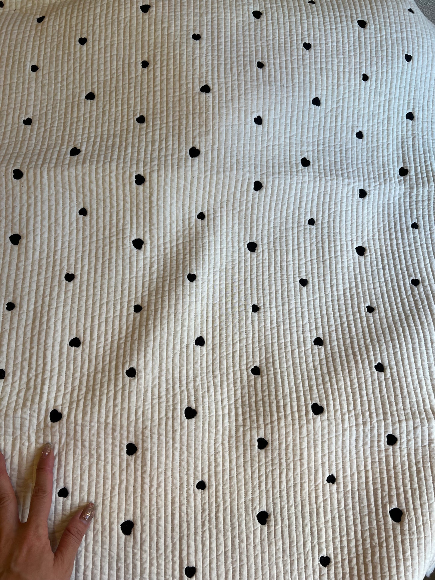 【25SS-004】ハート刺繍7㎜幅ステッチヌビ /0.5yあたり=~1700円