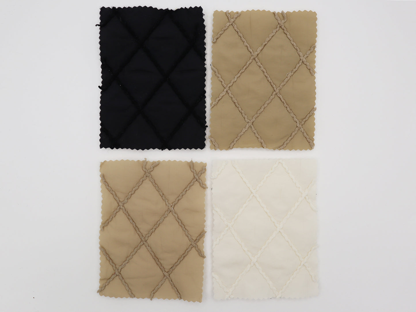 【25SS-092】ダイヤ柄コード刺繍キルティングマットタフタ /0.5yあたり = ~ 955円