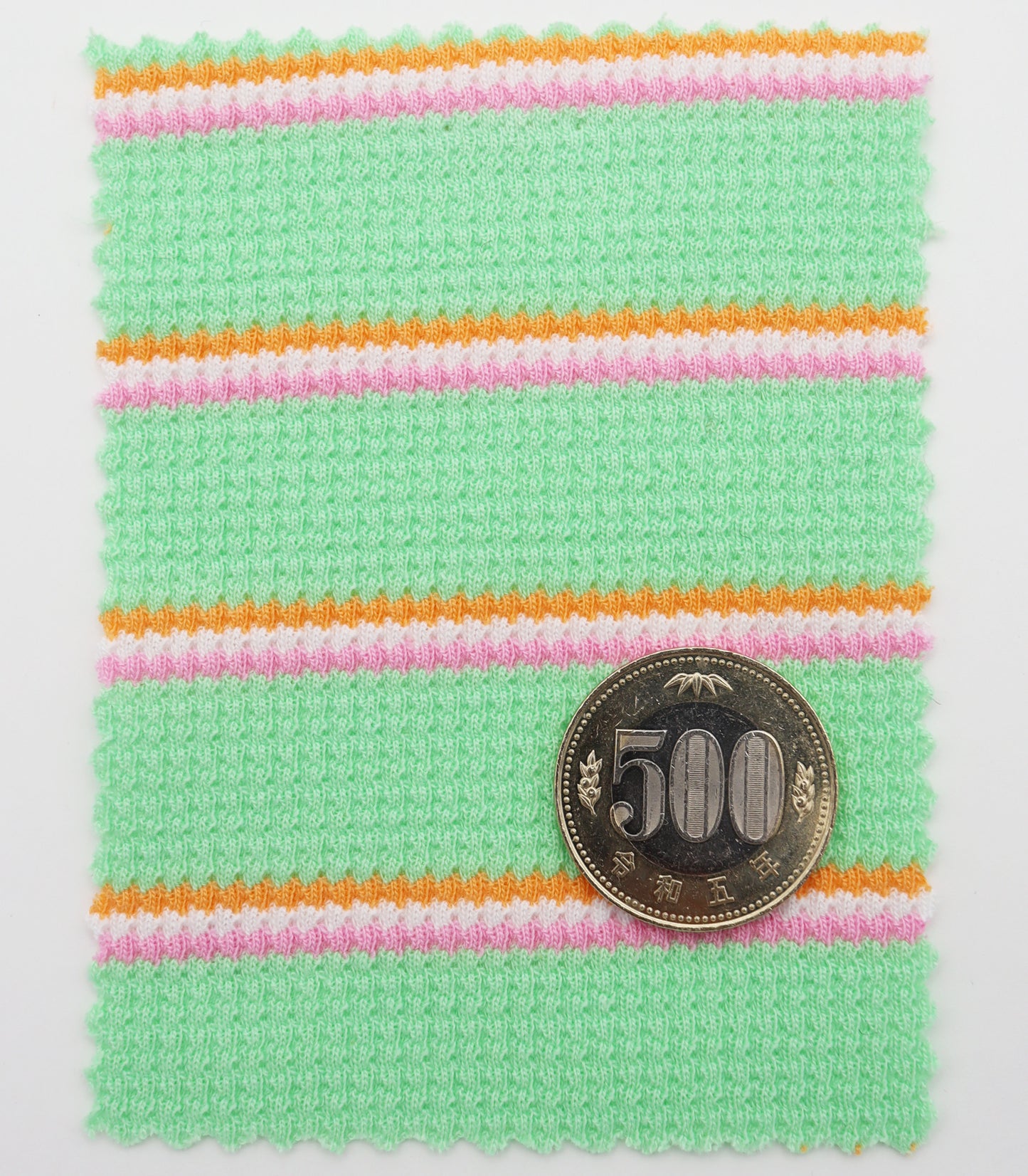 【25SS-360】先染めカラフルボーダーワッフルニット /0.5yあたり = ~ 940円