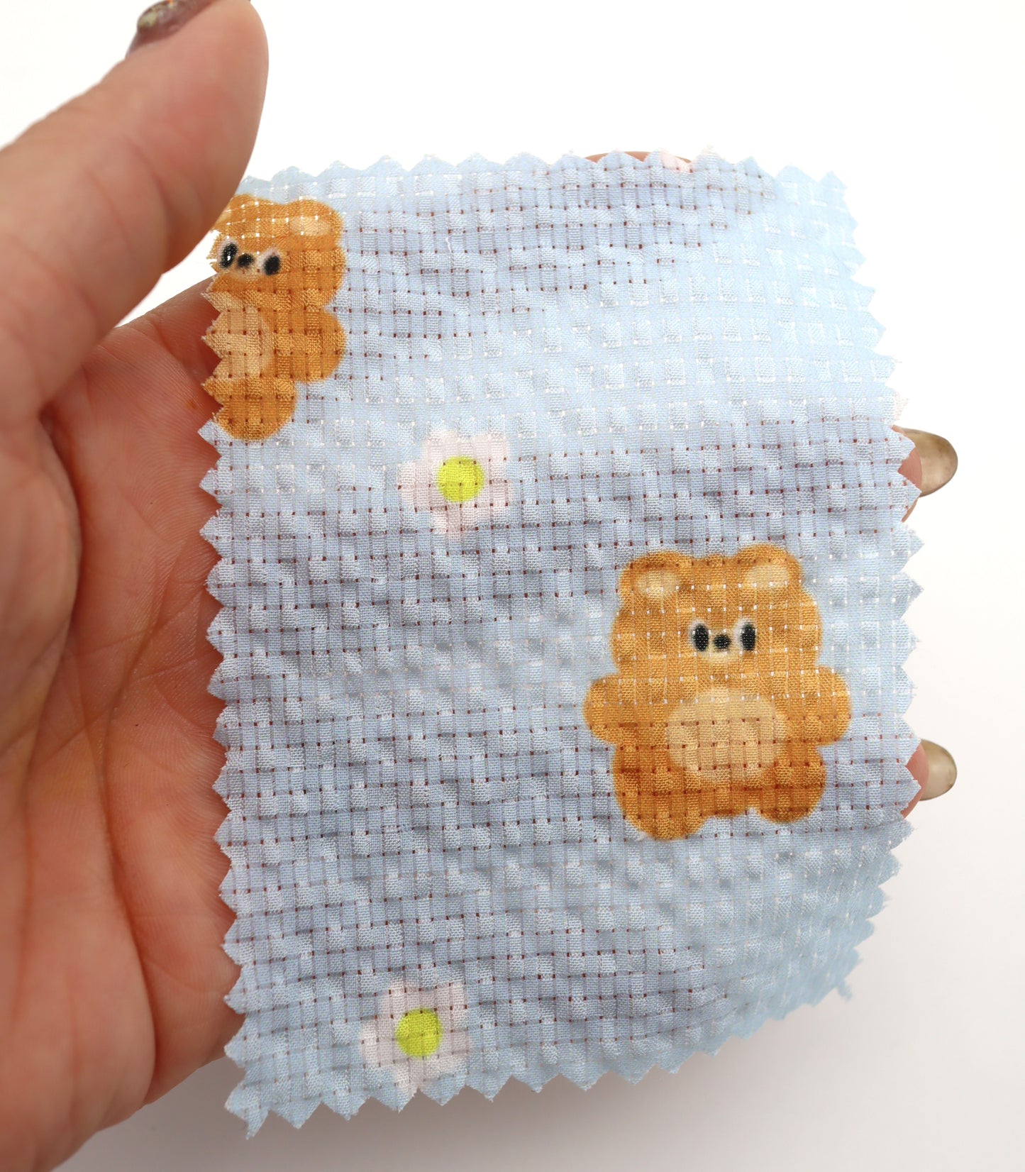 【25SS-245】くまちゃん×フラワープリントシアーサッカー /0.5yあたり = ~760円
