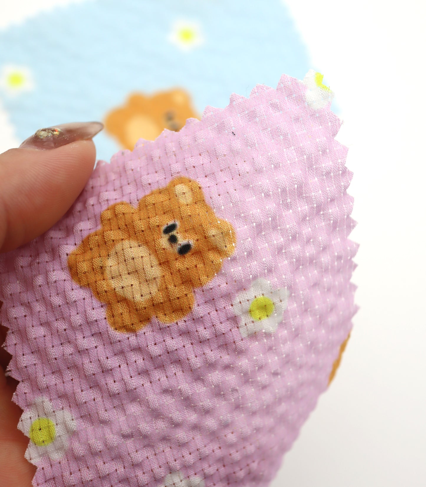 【25SS-245】くまちゃん×フラワープリントシアーサッカー /0.5yあたり = ~760円
