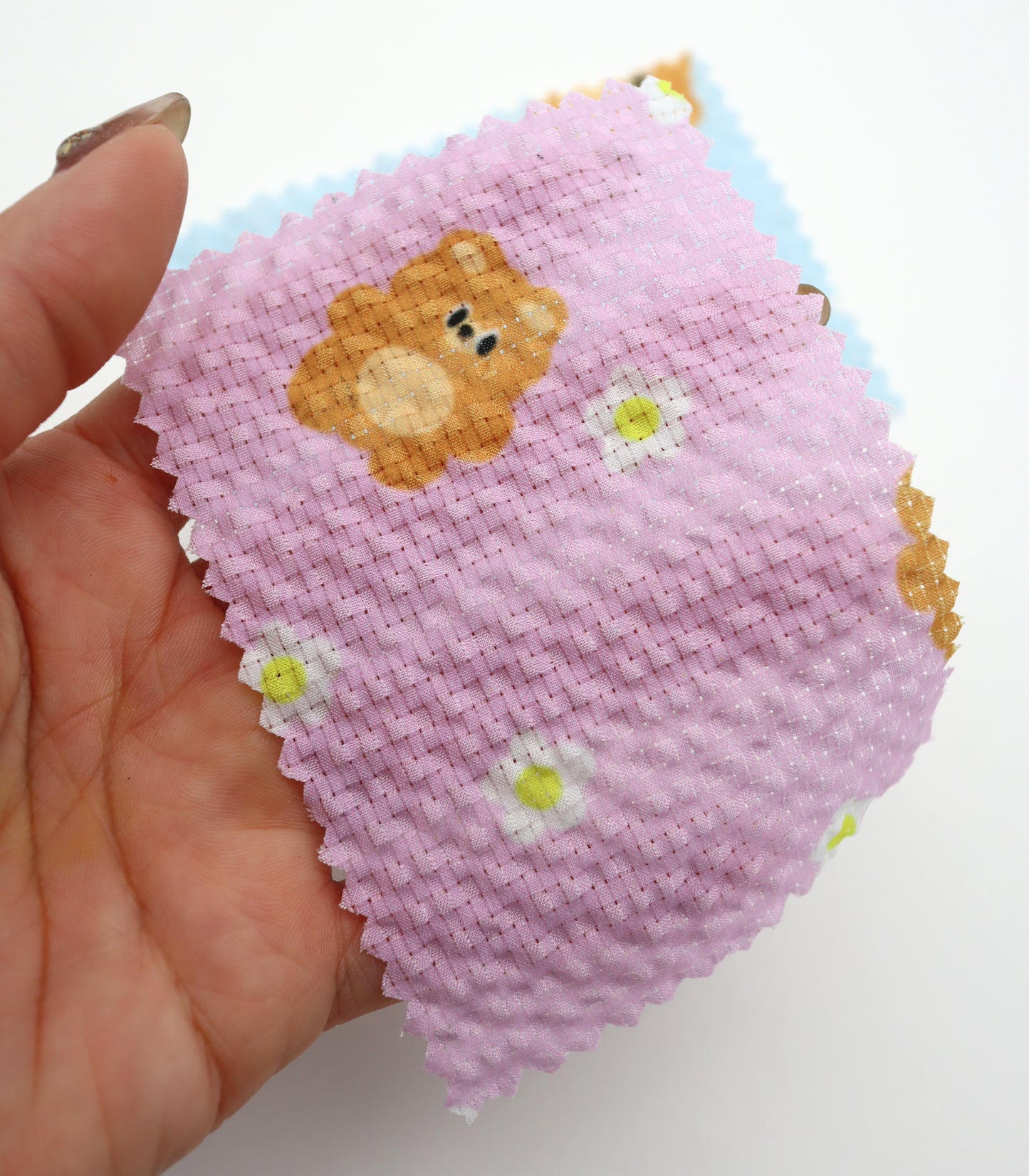 【25SS-245】くまちゃん×フラワープリントシアーサッカー /0.5yあたり = ~760円
