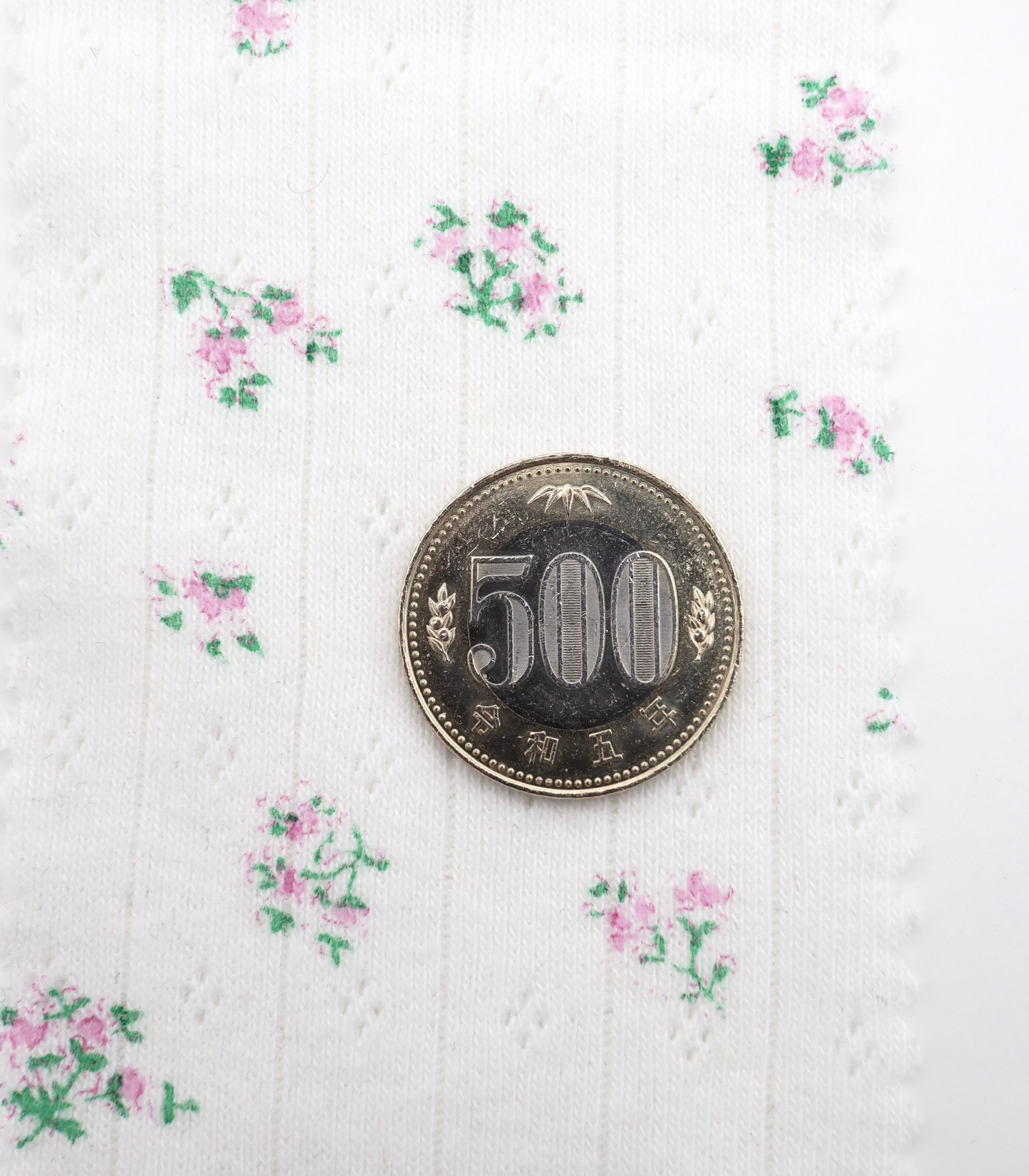 【25SS-416】花柄プリント針抜きニット /0.5yあたり=~1005円