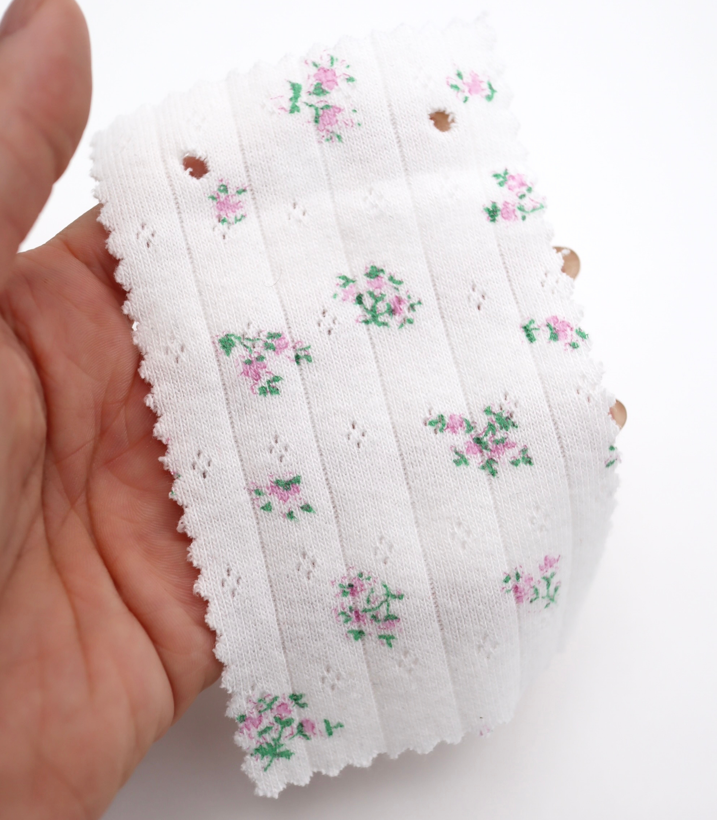 【25SS-416】花柄プリント針抜きニット /0.5yあたり=~1005円