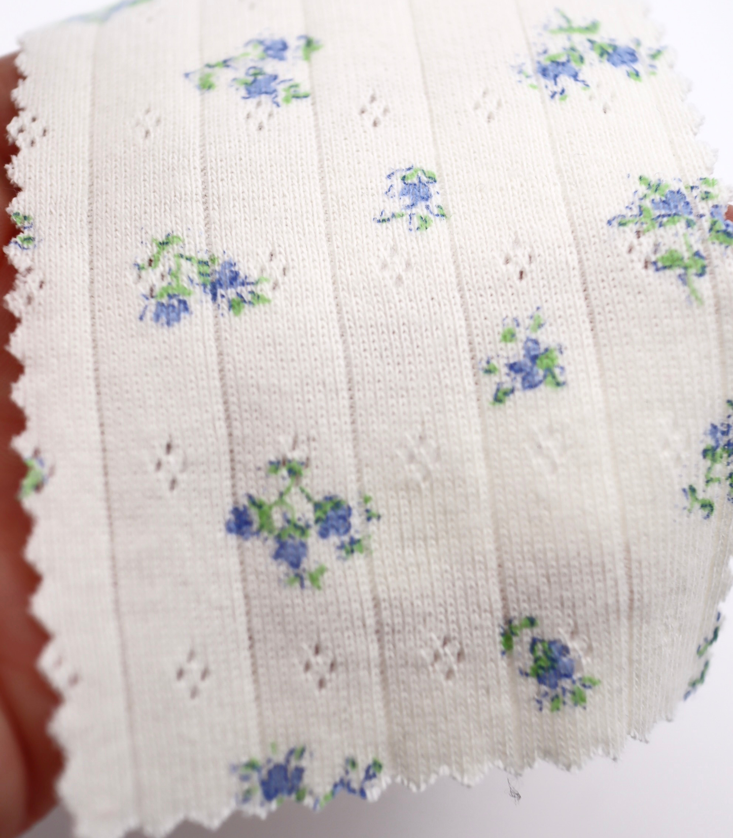 【25SS-416】花柄プリント針抜きニット /0.5yあたり=~1005円