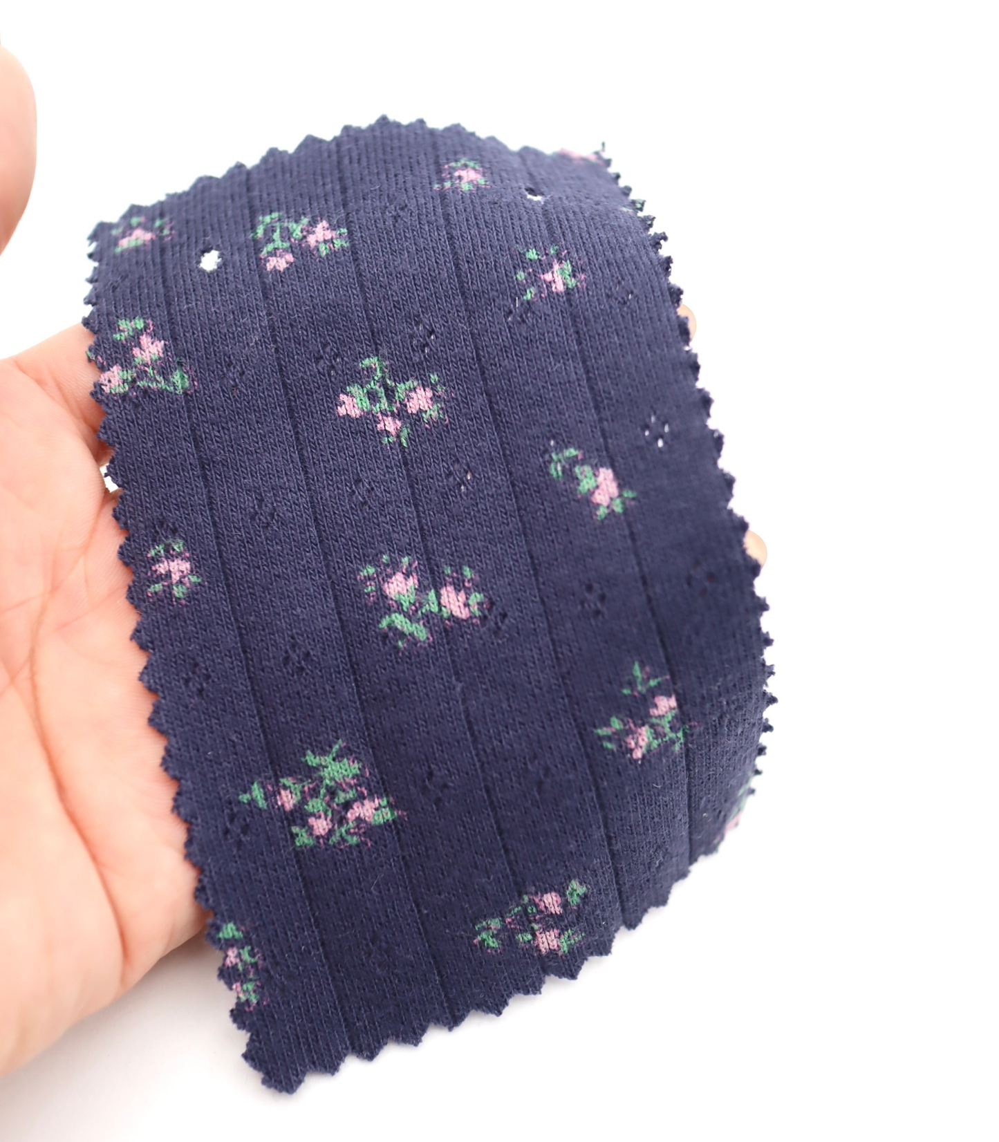 【25SS-416】花柄プリント針抜きニット /0.5yあたり=~1005円