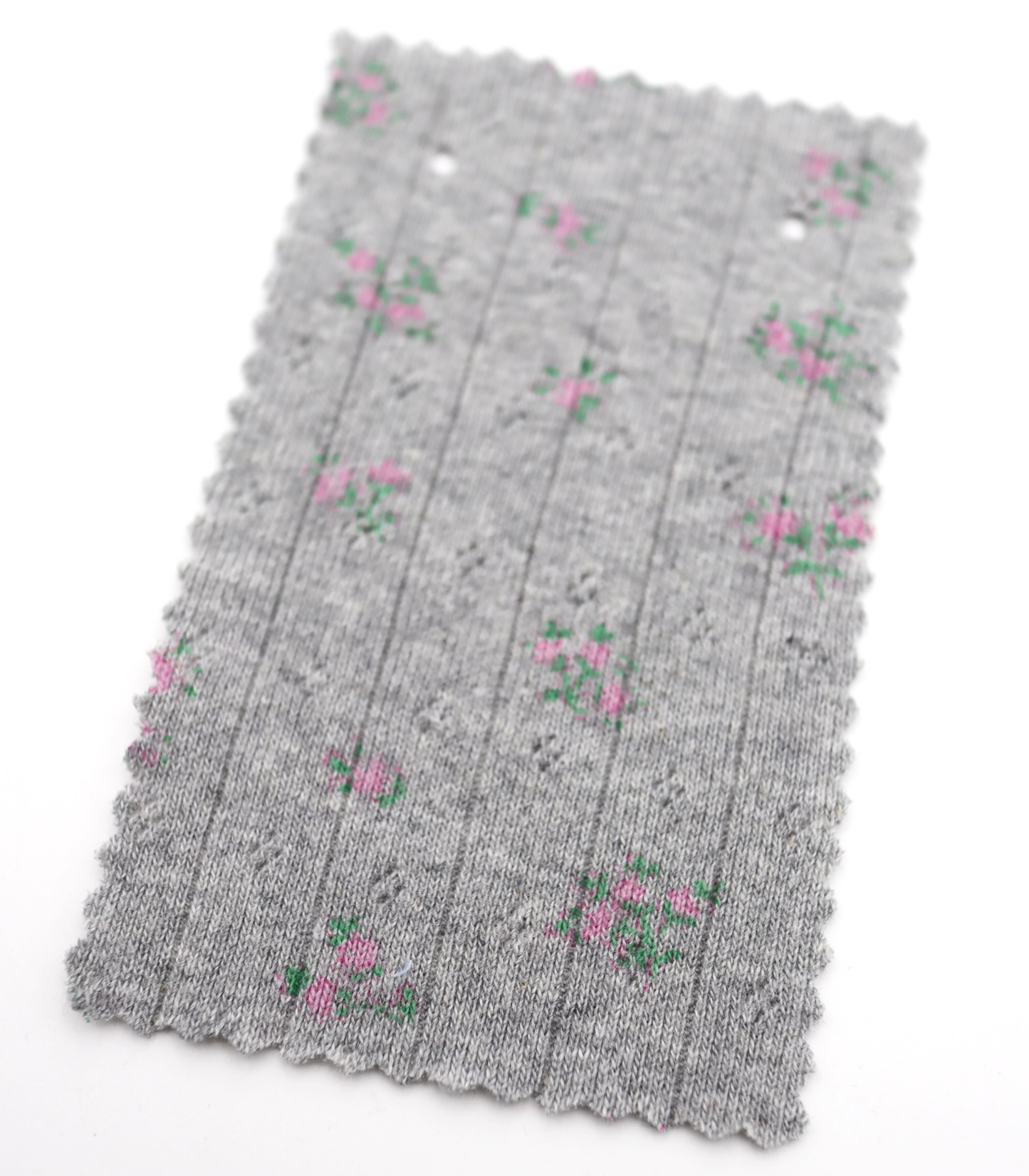 【25SS-416】花柄プリント針抜きニット /0.5yあたり=~1005円
