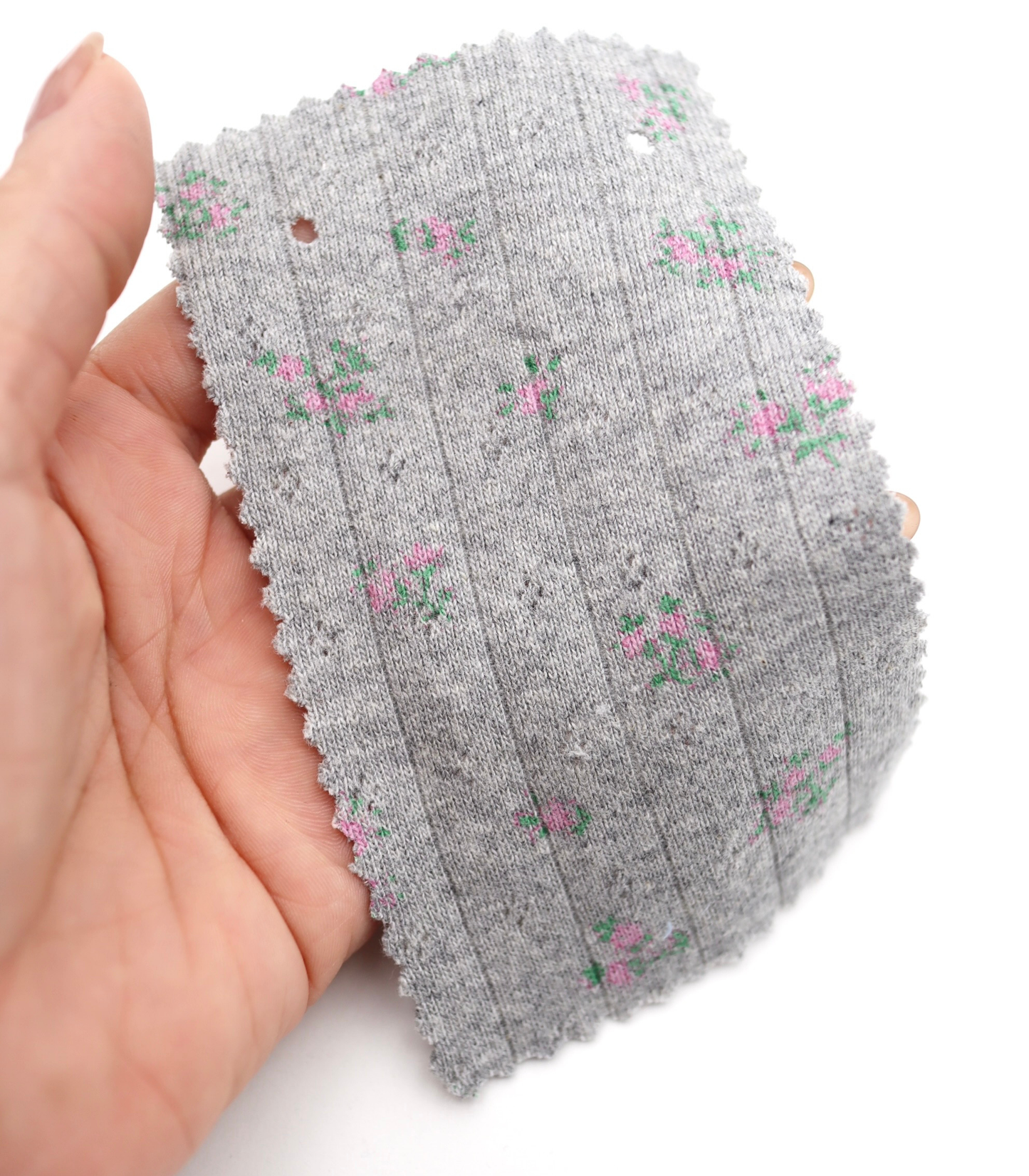 【25SS-416】花柄プリント針抜きニット /0.5yあたり=~1005円