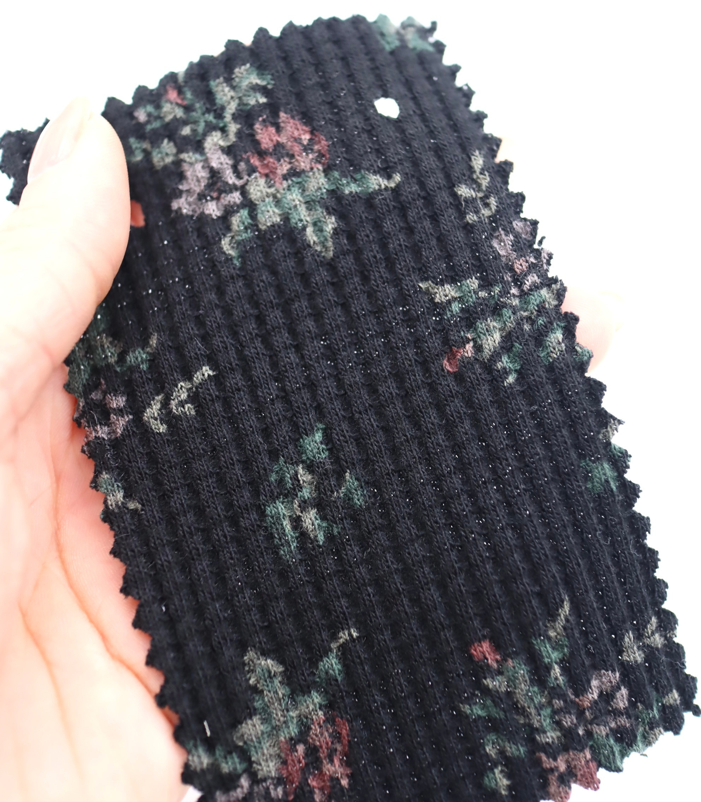 【25SS-415】花柄プリントワッフル /0.5yあたり=~1170円