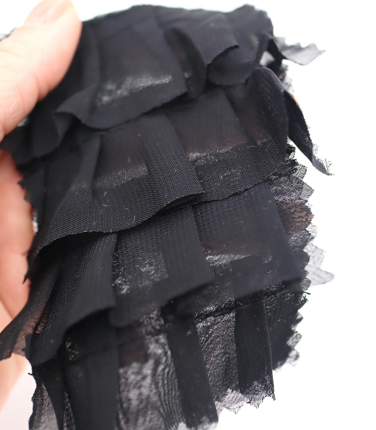 【25SS-458】段々プリーツフリルシフォン /0.5yあたり=~1535円