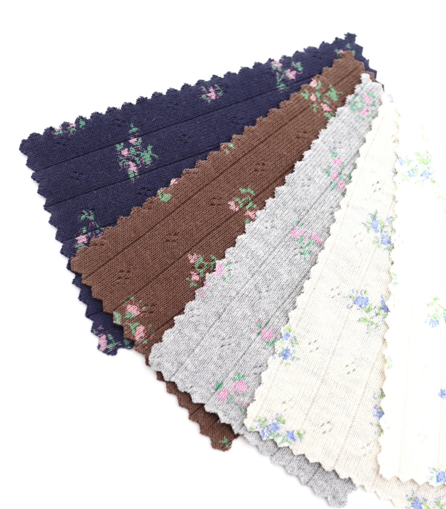 【25SS-416】花柄プリント針抜きニット /0.5yあたり=~1005円