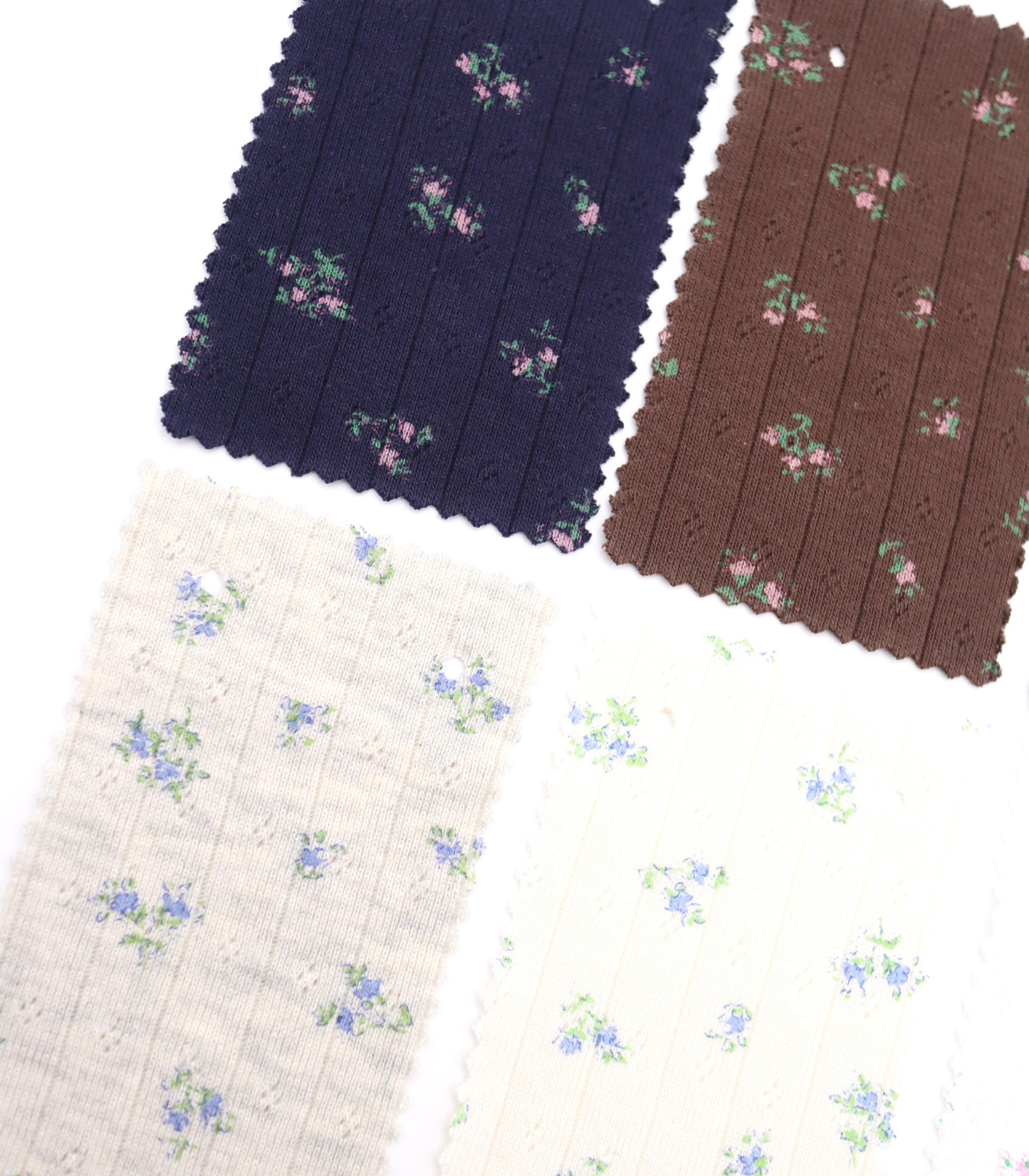 【25SS-416】花柄プリント針抜きニット /0.5yあたり=~1005円