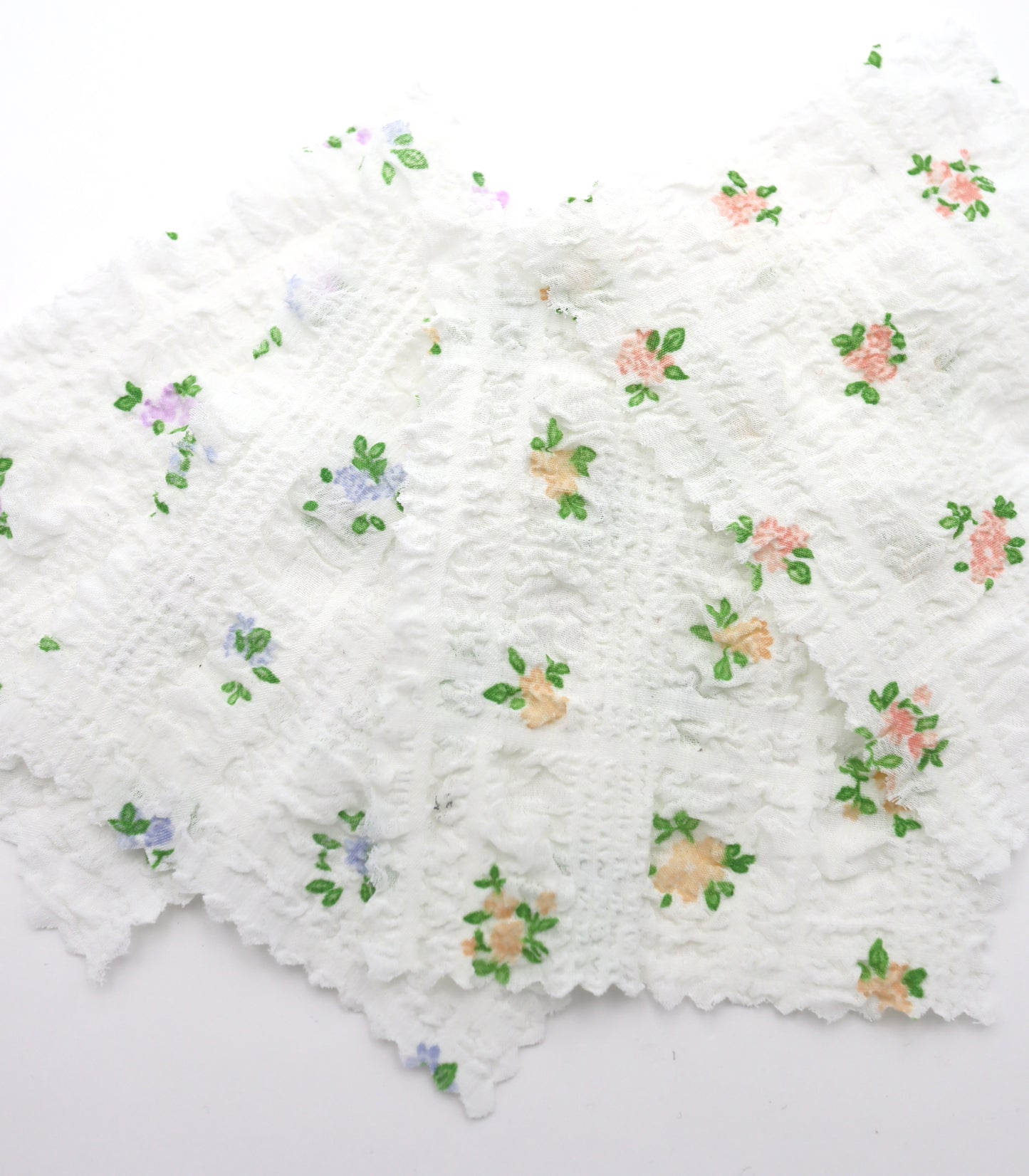 【25SS-252】ぽこぽこチェック絞り風小花柄プリントリップル