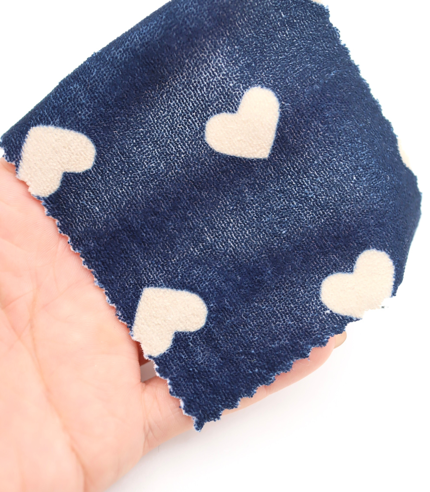 【25SS-027】ハートプリントパイル /0.5yあたり=~860円