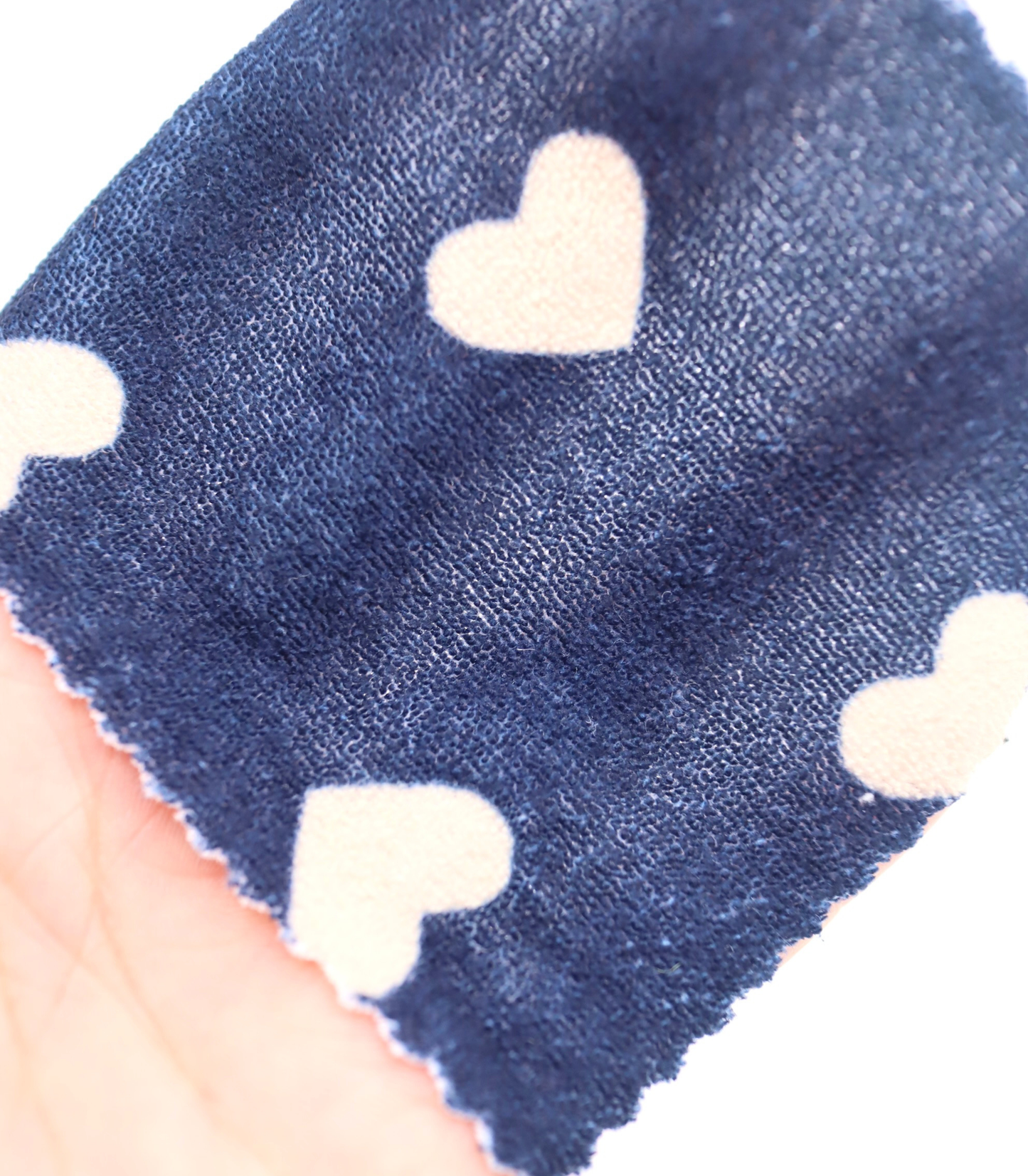 【25SS-027】ハートプリントパイル /0.5yあたり=~860円