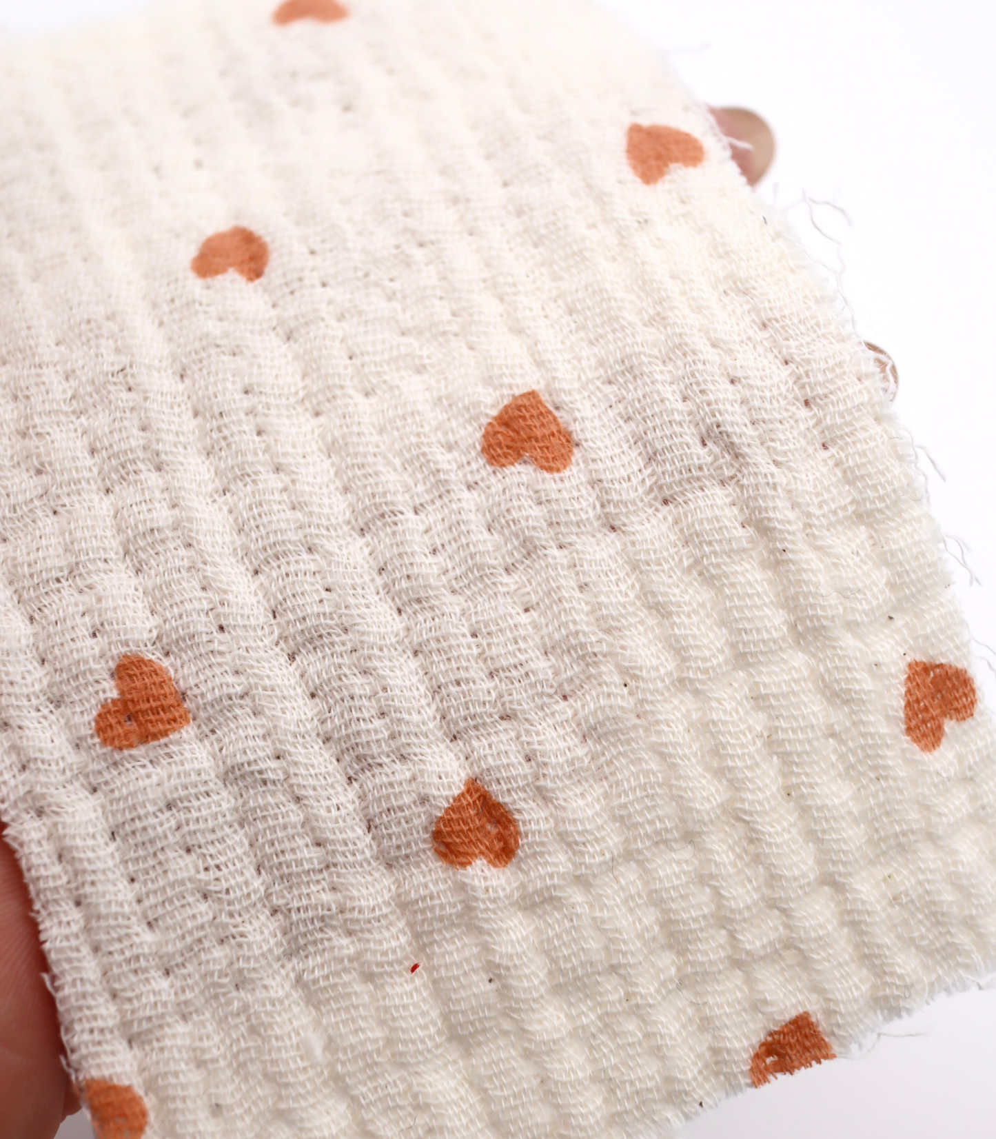 【25SS-036】プチハートプリントキルティングしぼしぼダブルガーゼ /0.5yあたり=~1020円