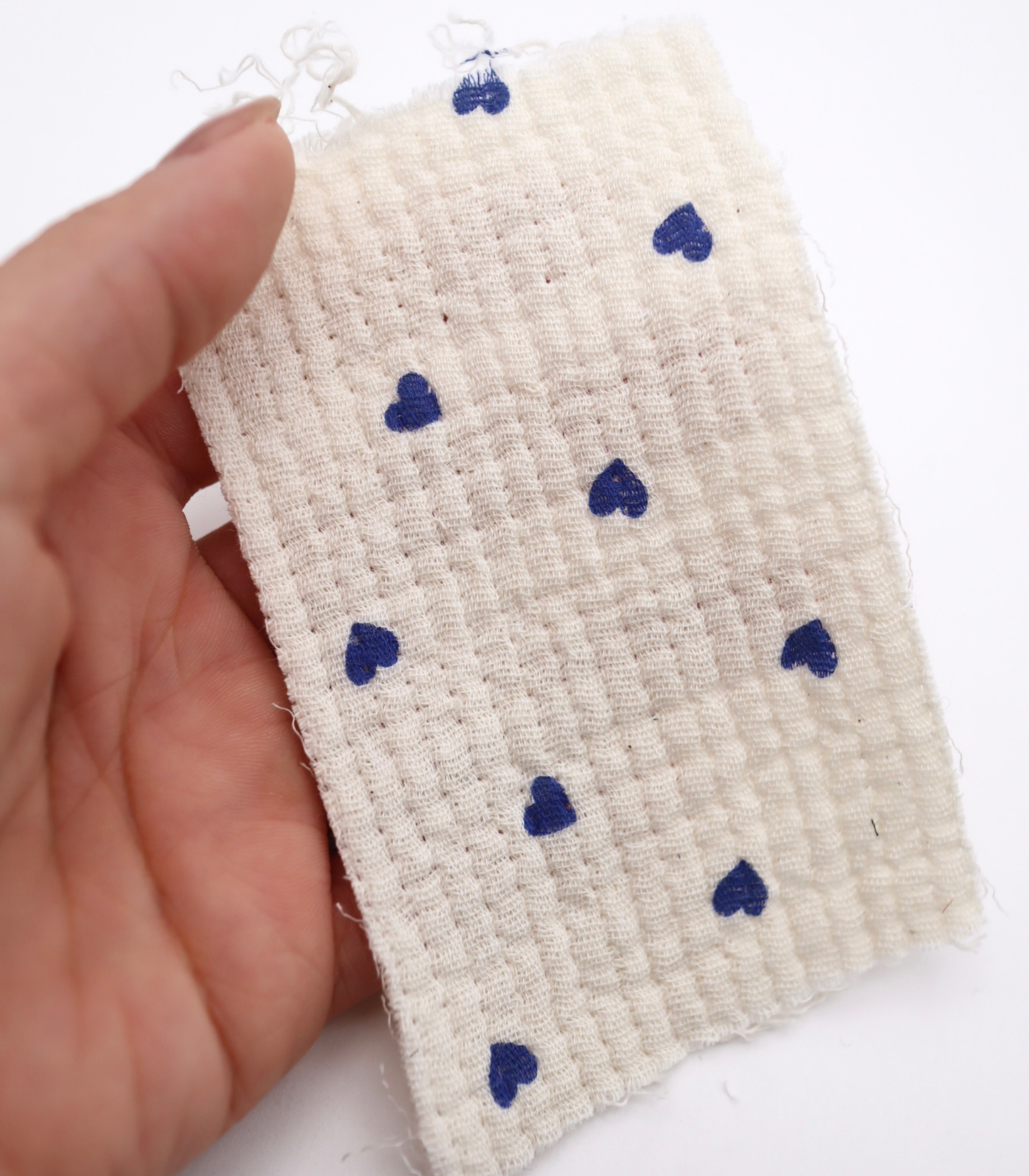 【25SS-036】プチハートプリントキルティングしぼしぼダブルガーゼ /0.5yあたり=~1020円
