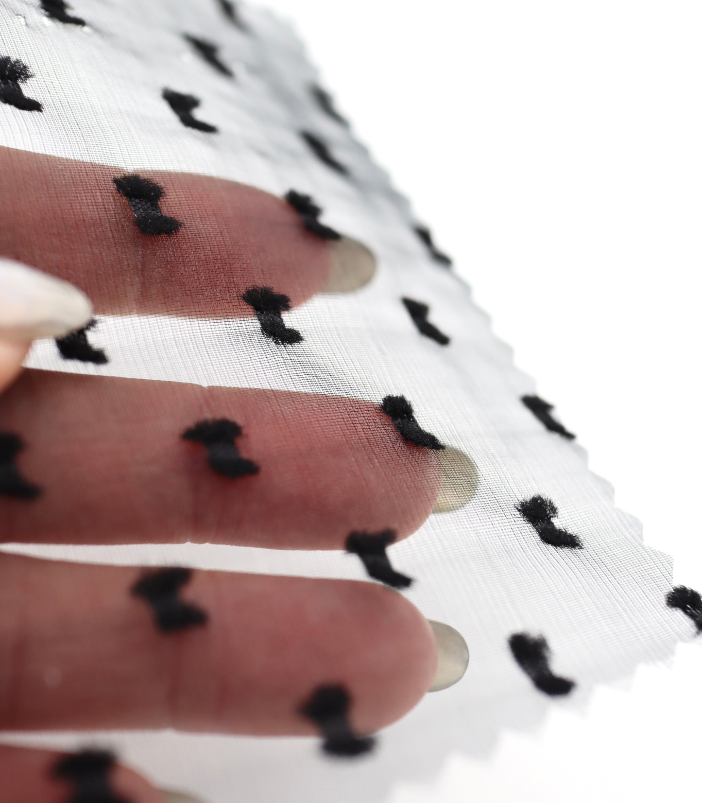 【25SS-375】フリンジドットジャガードシボオーガンジー /0.5yあたり = ~715円