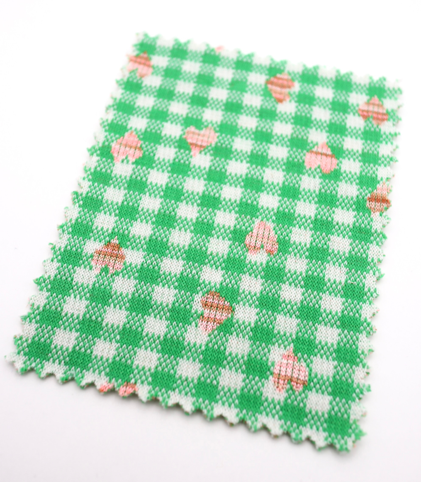 【25SS-022】ハート×ギンガムチェックジャガード二重織ニット /0.5yあたり=~1125円