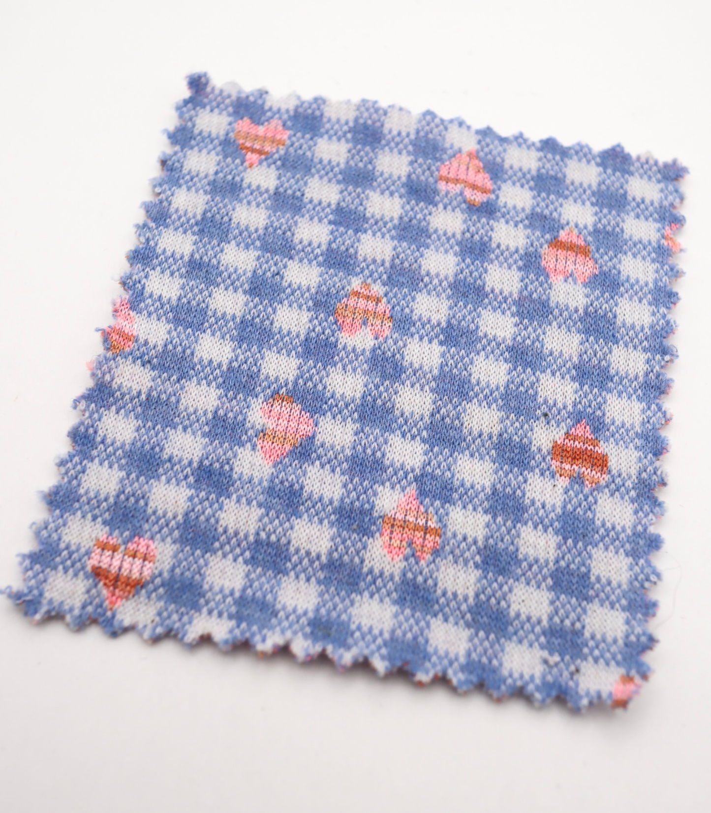 【25SS-022】ハート×ギンガムチェックジャガード二重織ニット /0.5yあたり=~1125円