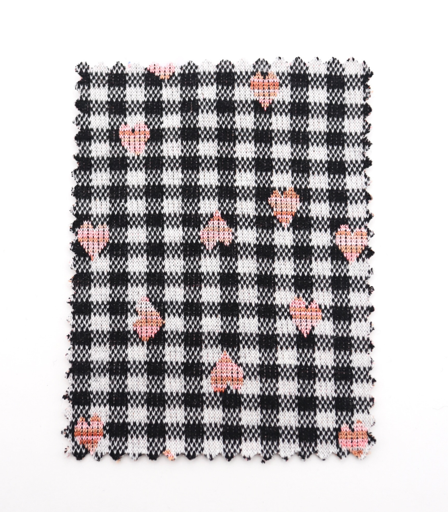 【25SS-022】ハート×ギンガムチェックジャガード二重織ニット /0.5yあたり=~1125円