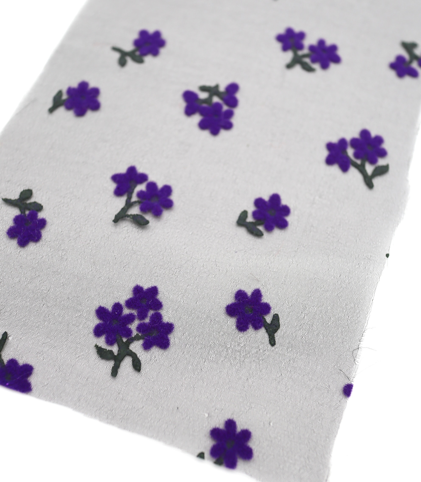 【25SS-378】小花柄フロッキープリントシボオーガンジー /0.5yあたり = ~745円