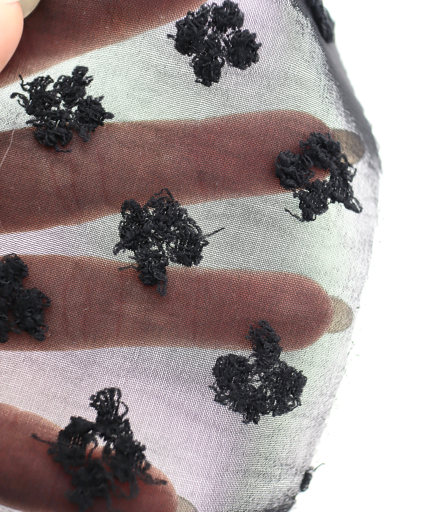 【25SS-377】フリンジフラワージャガードシフォン /0.5yあたり = ~620円