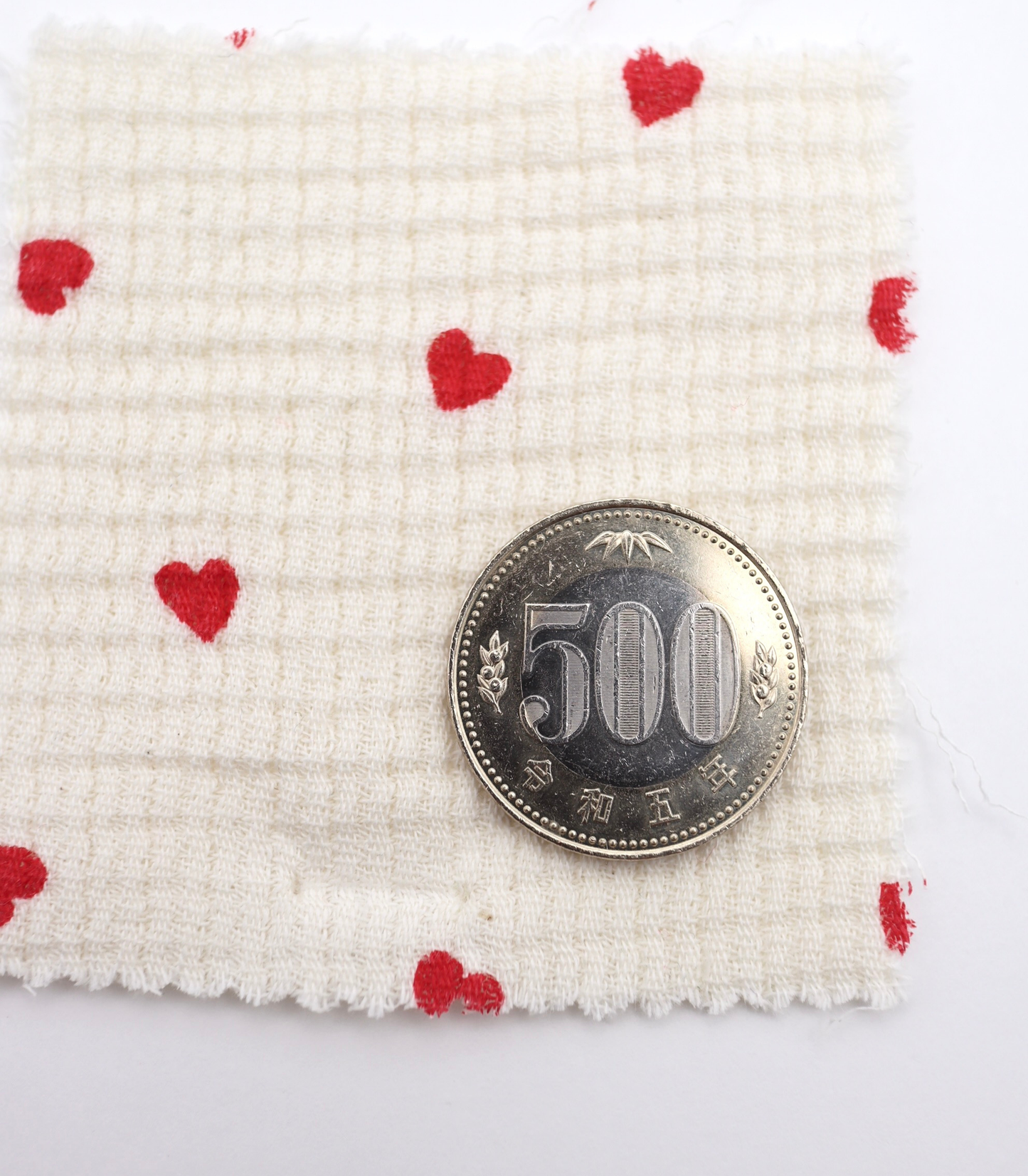 【25SS-039】ハートプリントしぼありダブルガーゼ /0.5yあたり=~940円