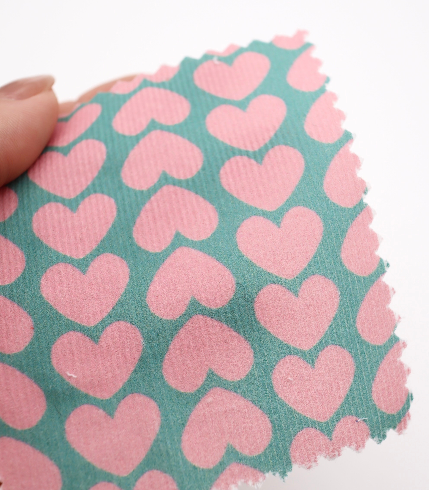 【25SS-019】ハートヘリンボーンプリントコーデュロイ /0.5yあたり=~990円