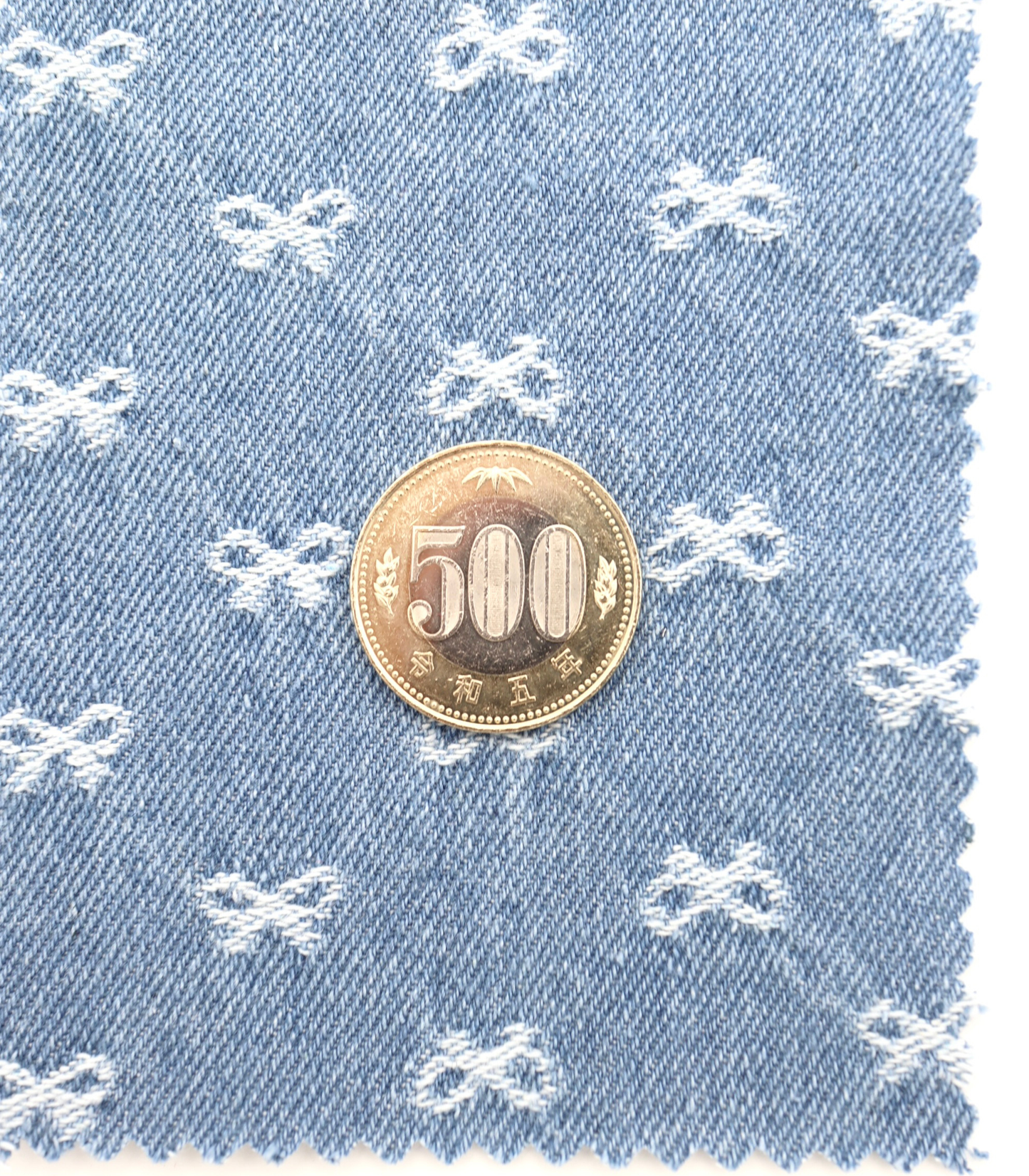 【25SS-059】プチリボンジャガードデニム /0.5yあたり=~1135円